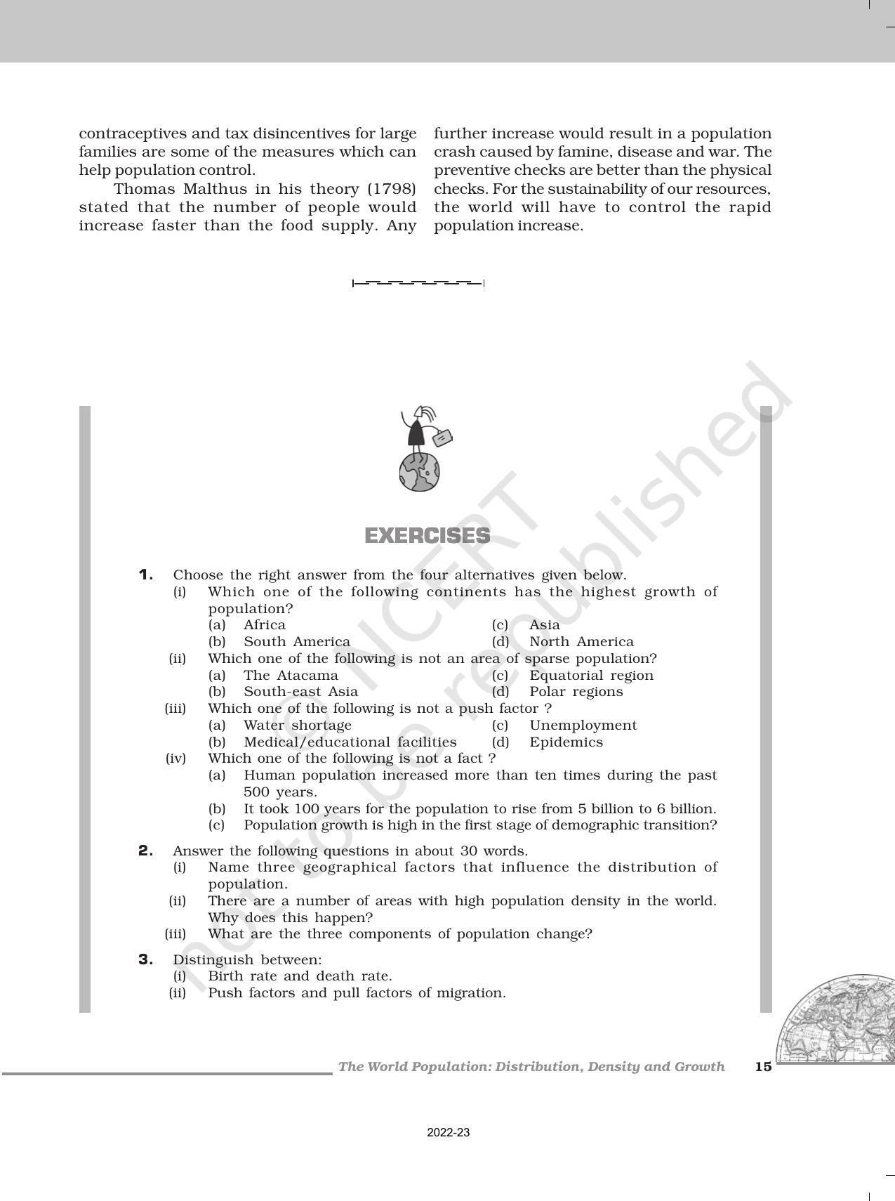NCERT Book for Class 12 Geography (Part-1) Chapter 2 The World Population Distribution, Density, and Growth - Page 8