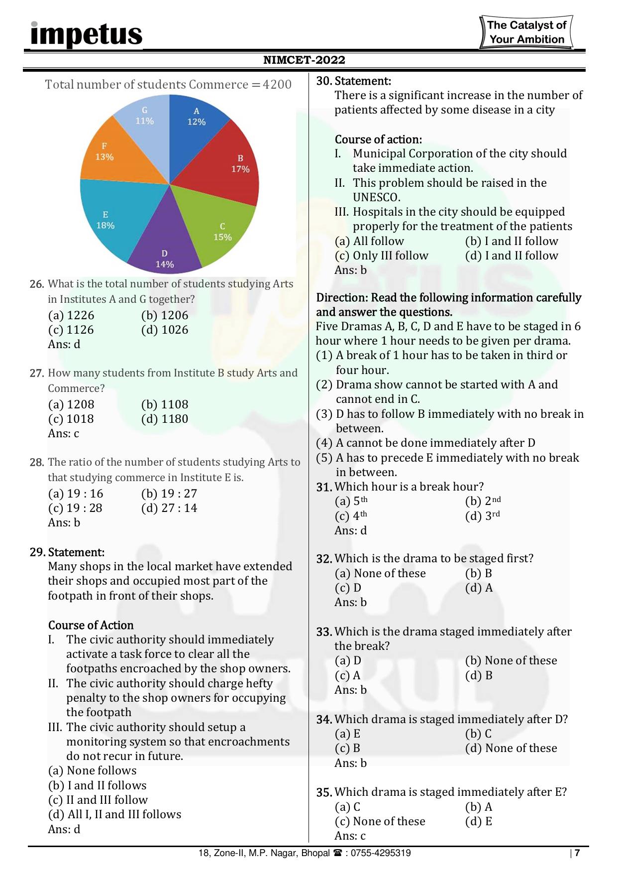 NIMCET 2022 Question Paper - Page 7