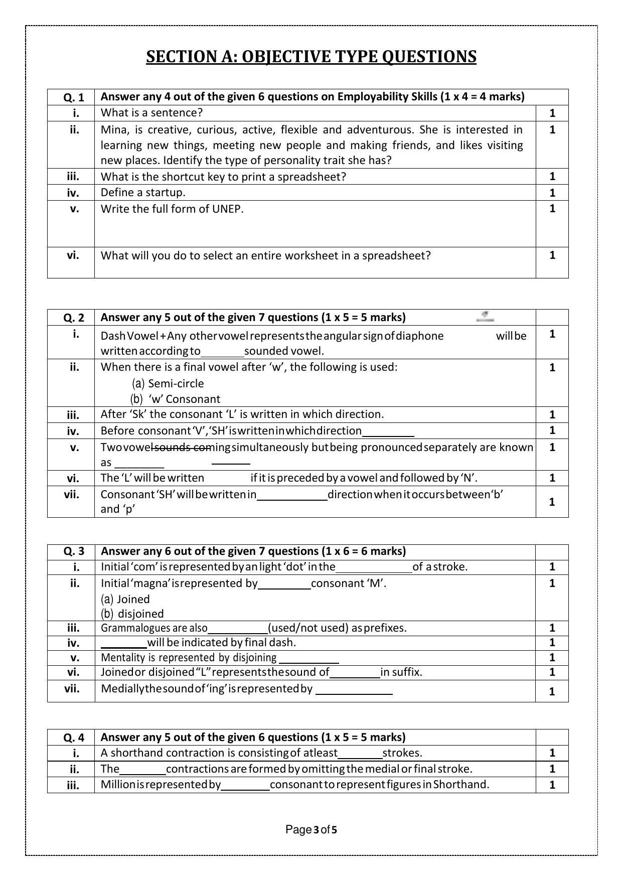 CBSE Class 12 (Skill Education) Shorthand(English) 2024 Sample Paper - Page 3