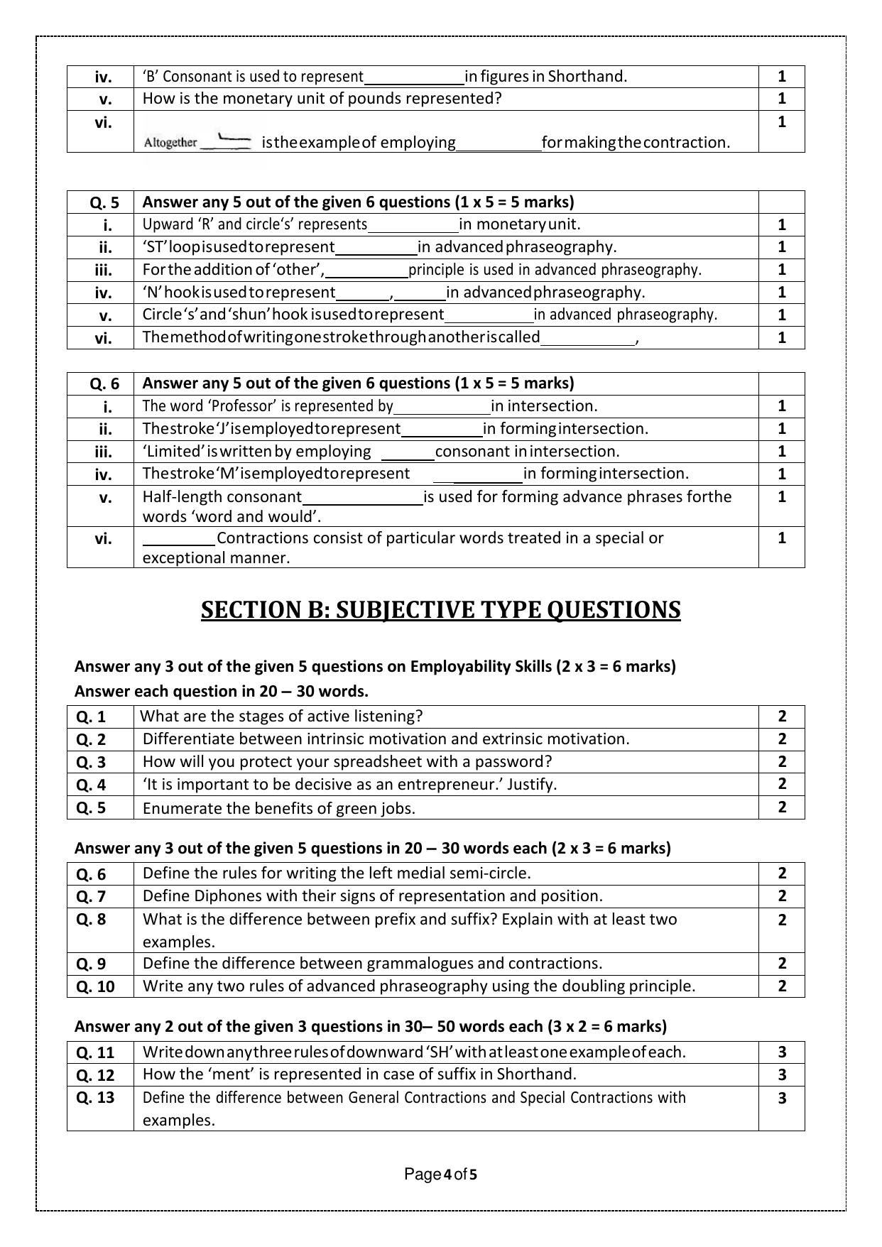 CBSE Class 12 (Skill Education) Shorthand(English) 2024 Sample Paper - Page 4