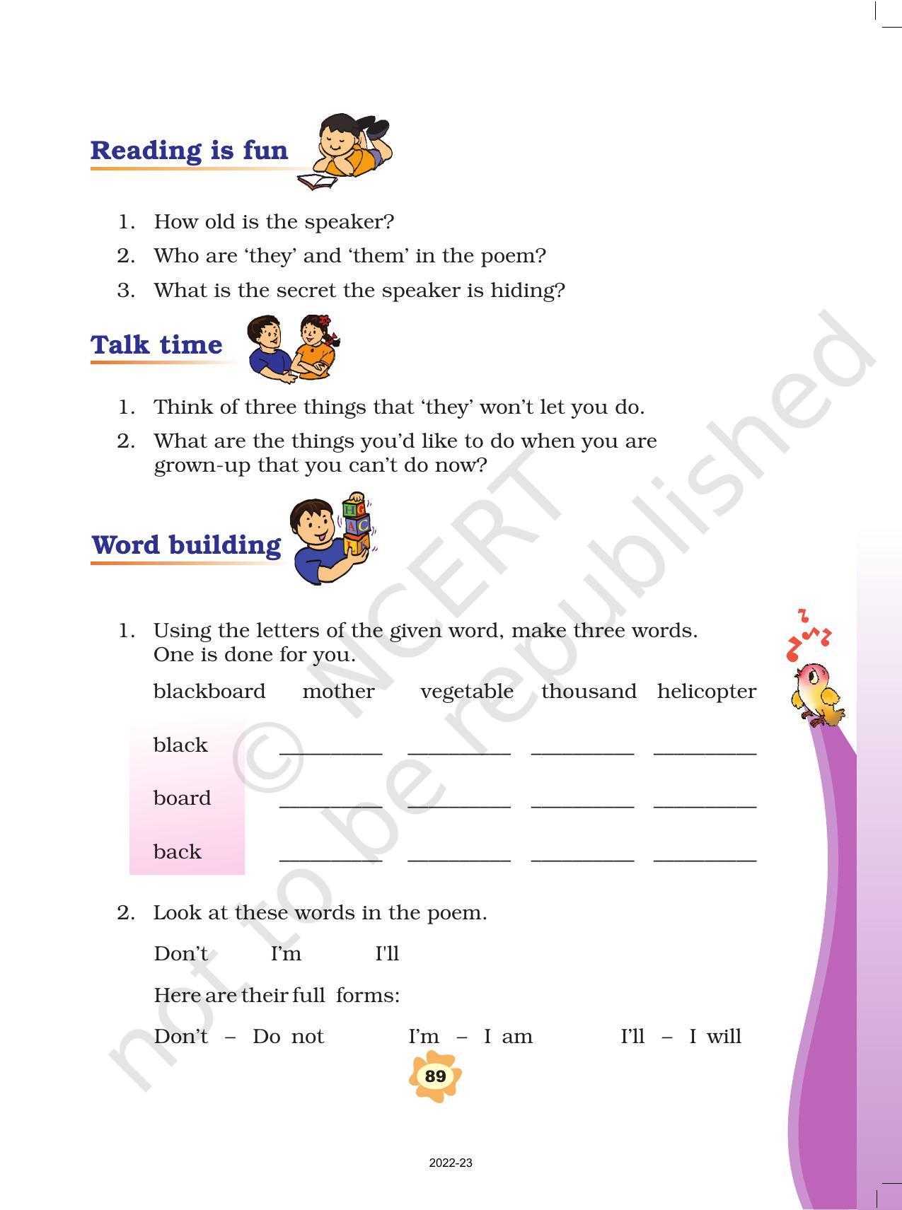 NCERT Book for Class 3 English: Unit IX.1-Don’t Tell  - Page 2