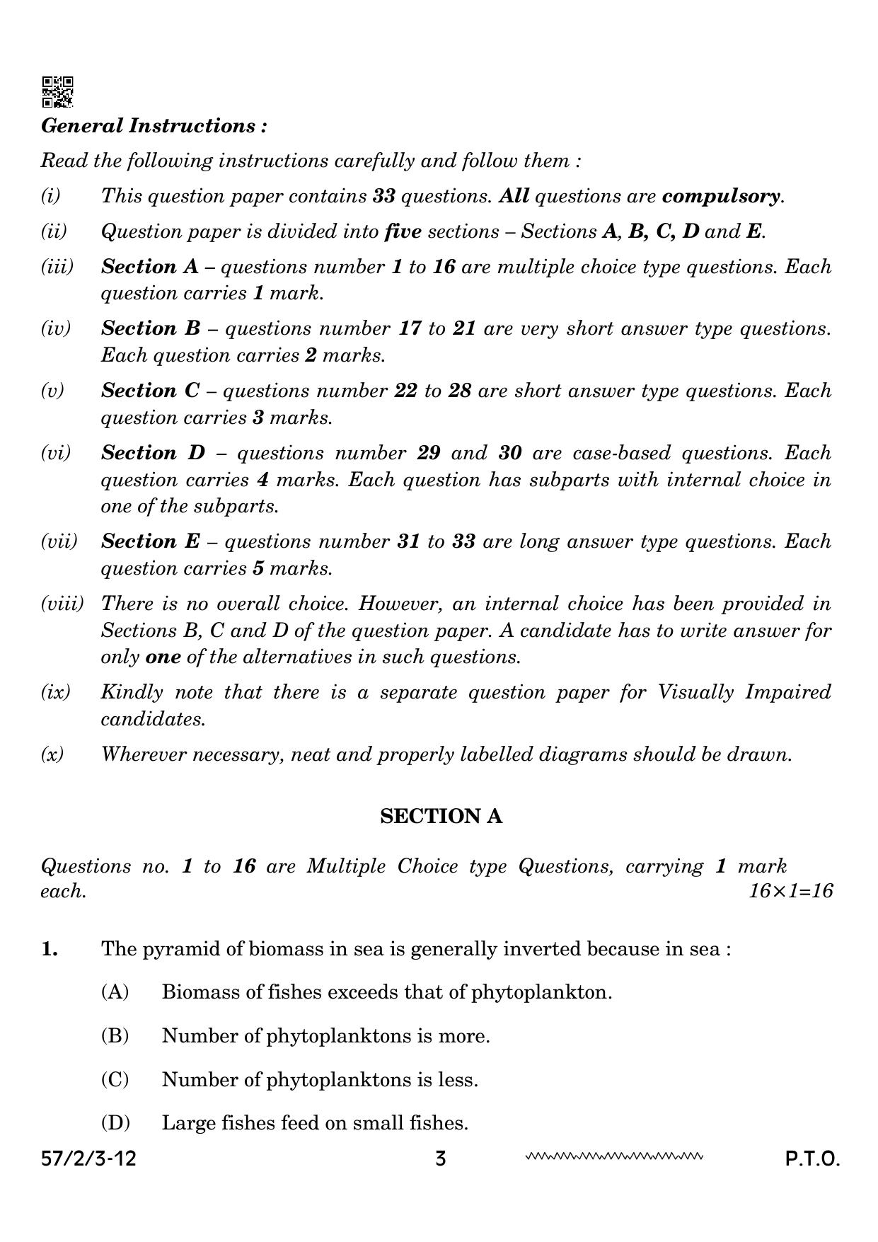 CBSE Class 12 57 2 3 Biology 2024 Question Paper - Page 3
