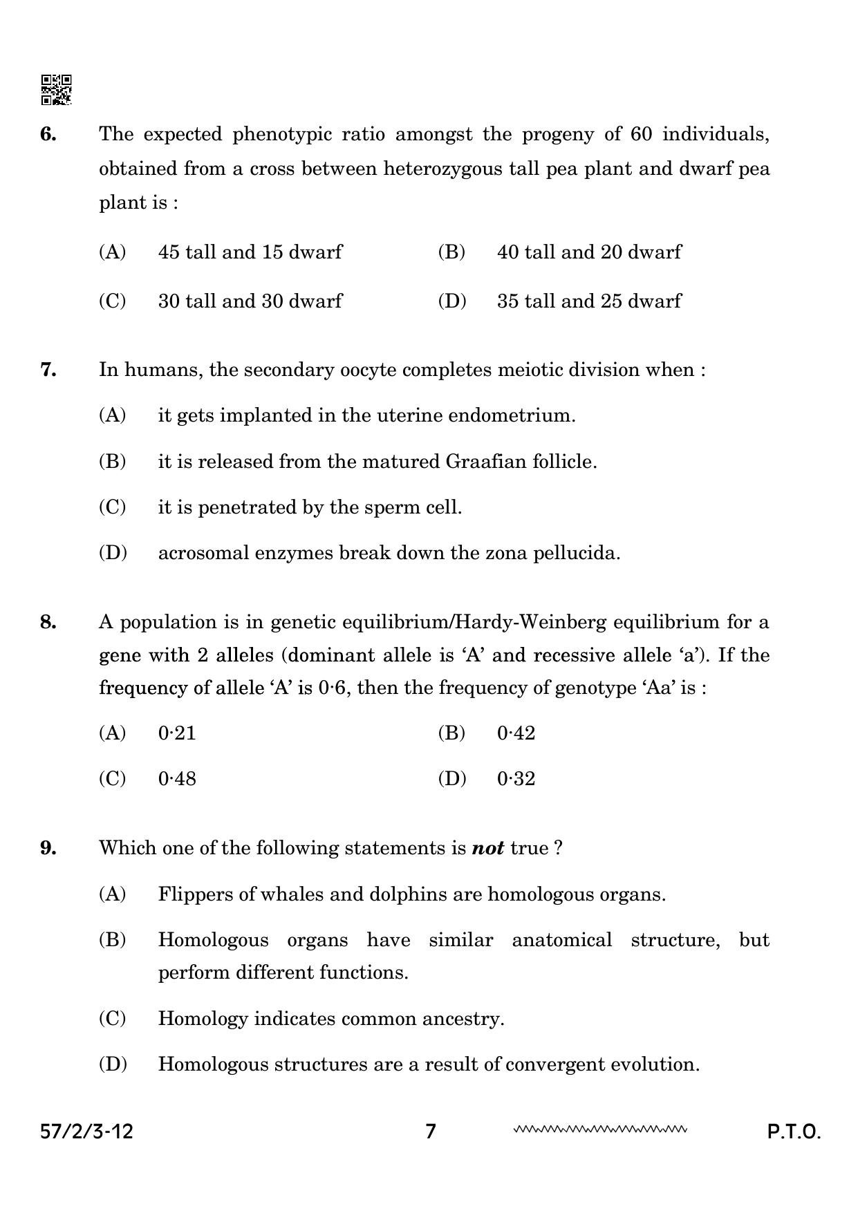 CBSE Class 12 57 2 3 Biology 2024 Question Paper - Page 7