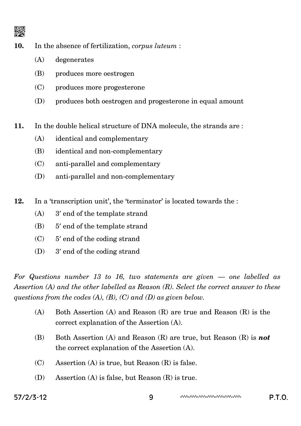 CBSE Class 12 57 2 3 Biology 2024 Question Paper - Page 9