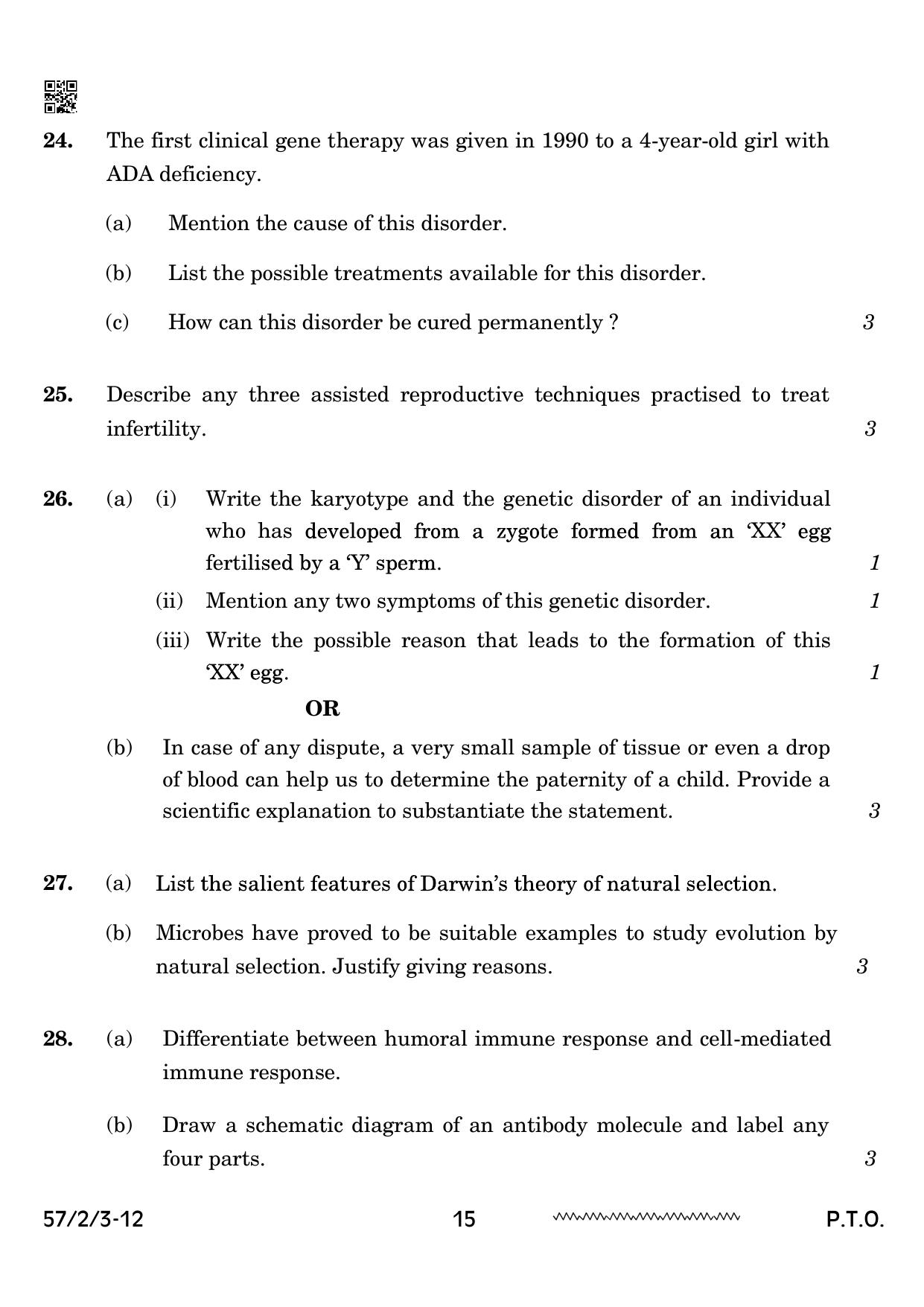 CBSE Class 12 57 2 3 Biology 2024 Question Paper - Page 15