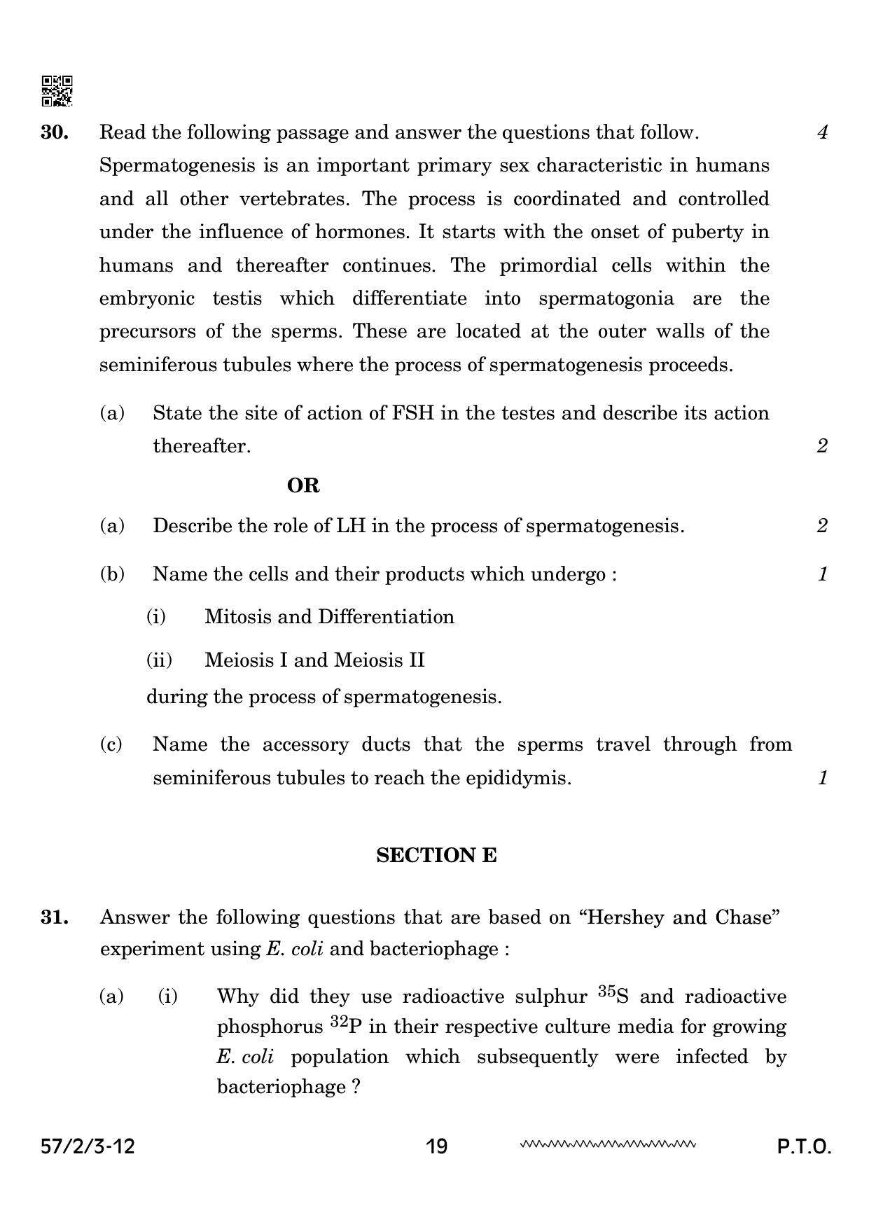 CBSE Class 12 57 2 3 Biology 2024 Question Paper - Page 19