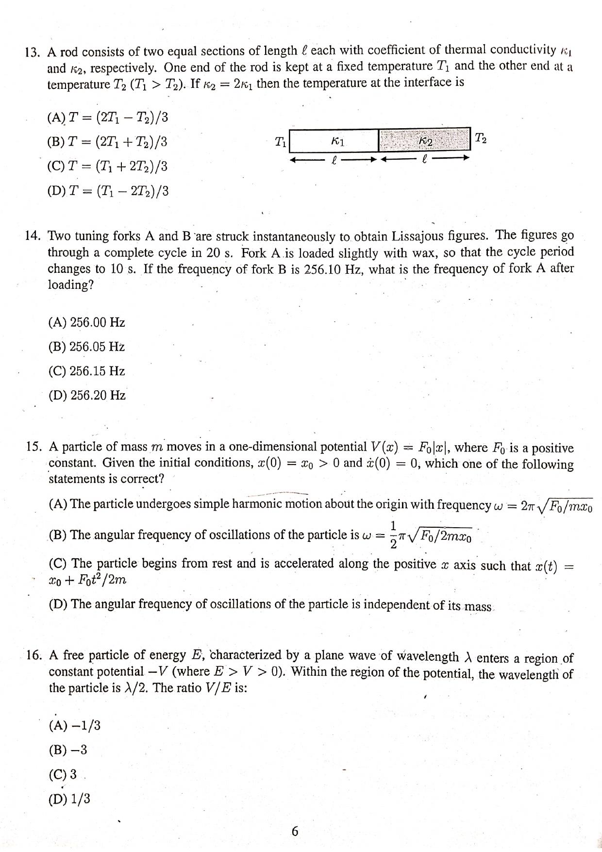 JEST 2020 Physics Question Paper with  Answer key - Page 4