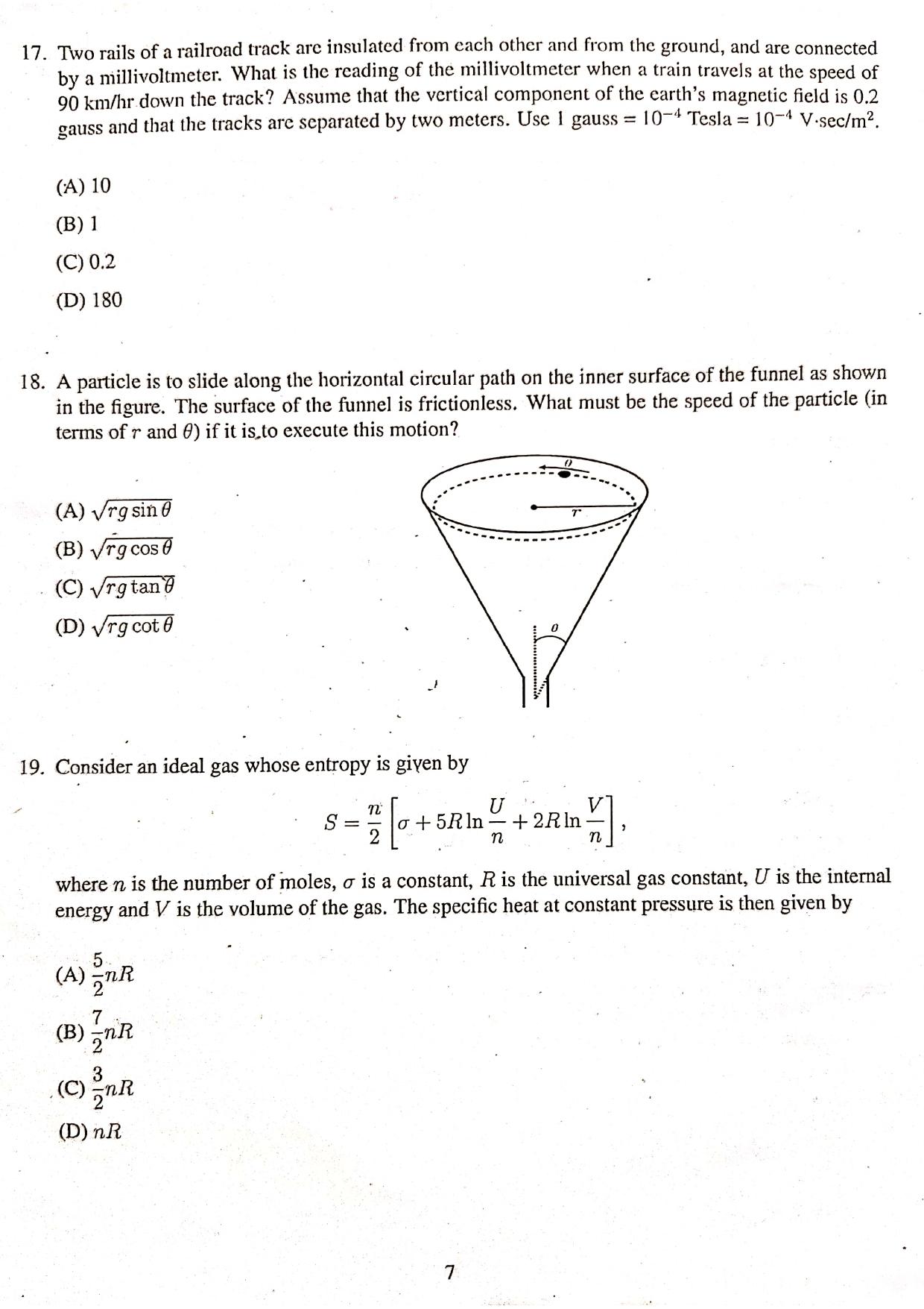 JEST 2020 Physics Question Paper with  Answer key - Page 5