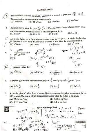 KCET 2023 Mathematics Set A-2 Question Paper