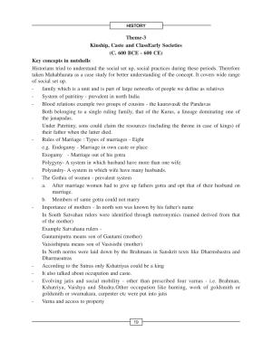 CBSE Class 12 History Kinship Caste and Class Early Societies