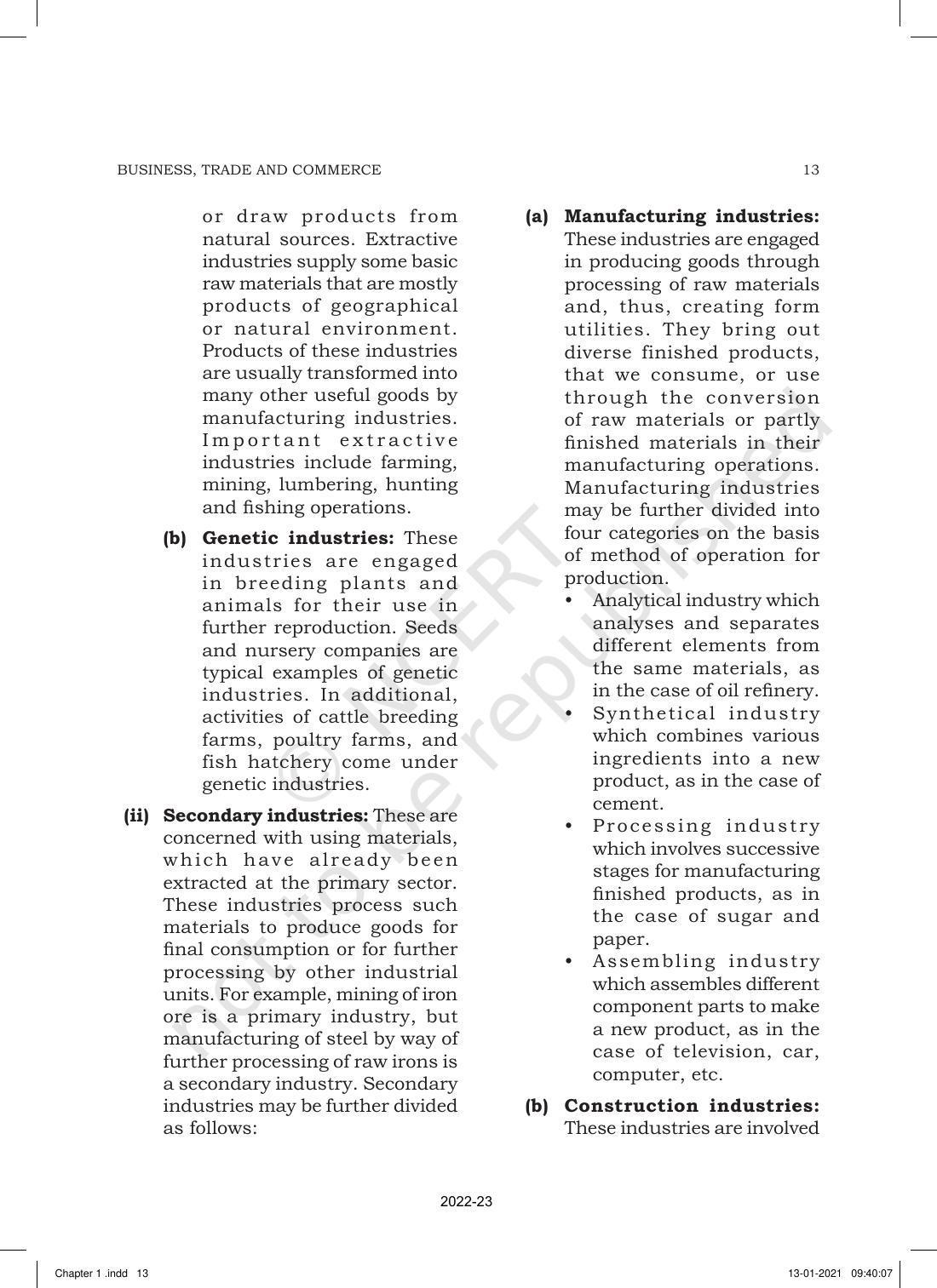 NCERT Book for Class 11 Business Studies Chapter 1 Nature and Purpose of Business - Page 13