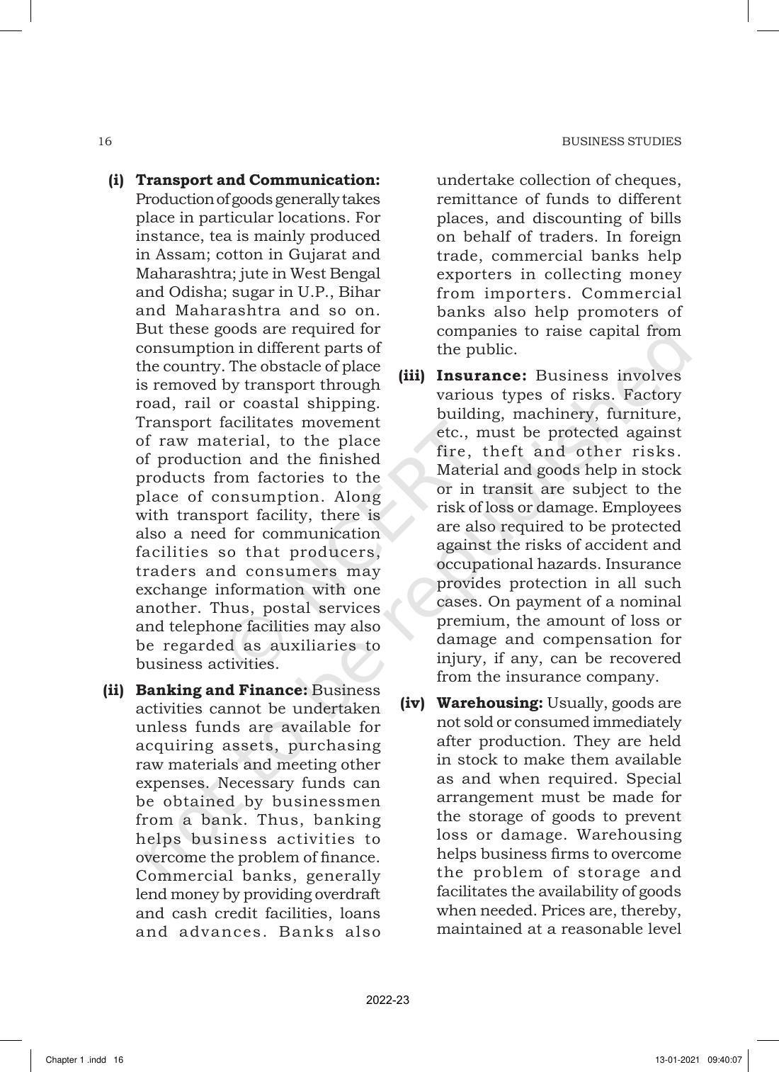 NCERT Book for Class 11 Business Studies Chapter 1 Nature and Purpose of Business - Page 16