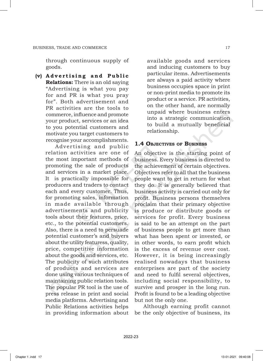 NCERT Book for Class 11 Business Studies Chapter 1 Nature and Purpose of Business - Page 17