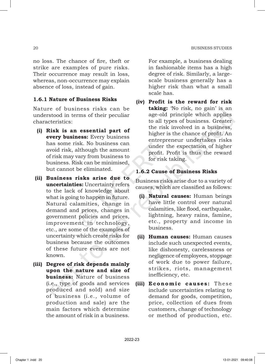 NCERT Book for Class 11 Business Studies Chapter 1 Nature and Purpose of Business - Page 20