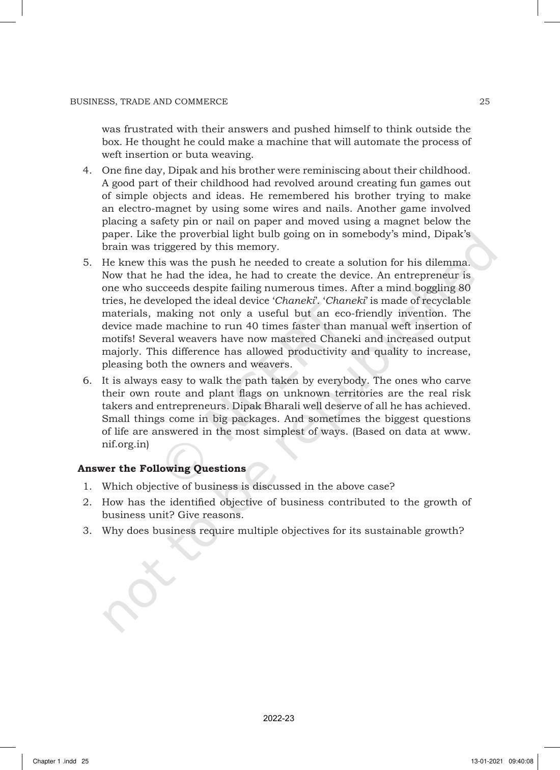 NCERT Book for Class 11 Business Studies Chapter 1 Nature and Purpose of Business - Page 25