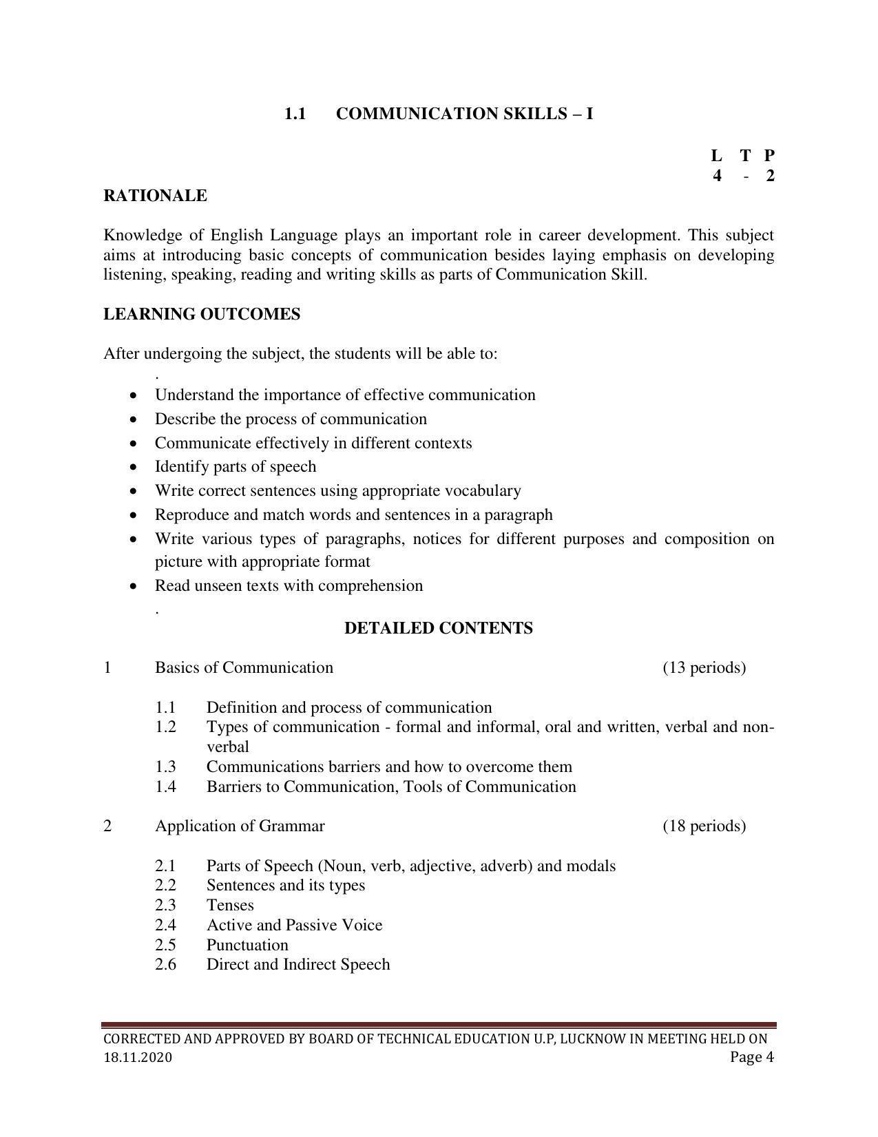 SYLLABUS FOR FIRST SEMESTER SESSION (2020-2021) - SIX SEMESTER DIPLOMA COURSE IN PAINT TECHNOLOGY - Page 4