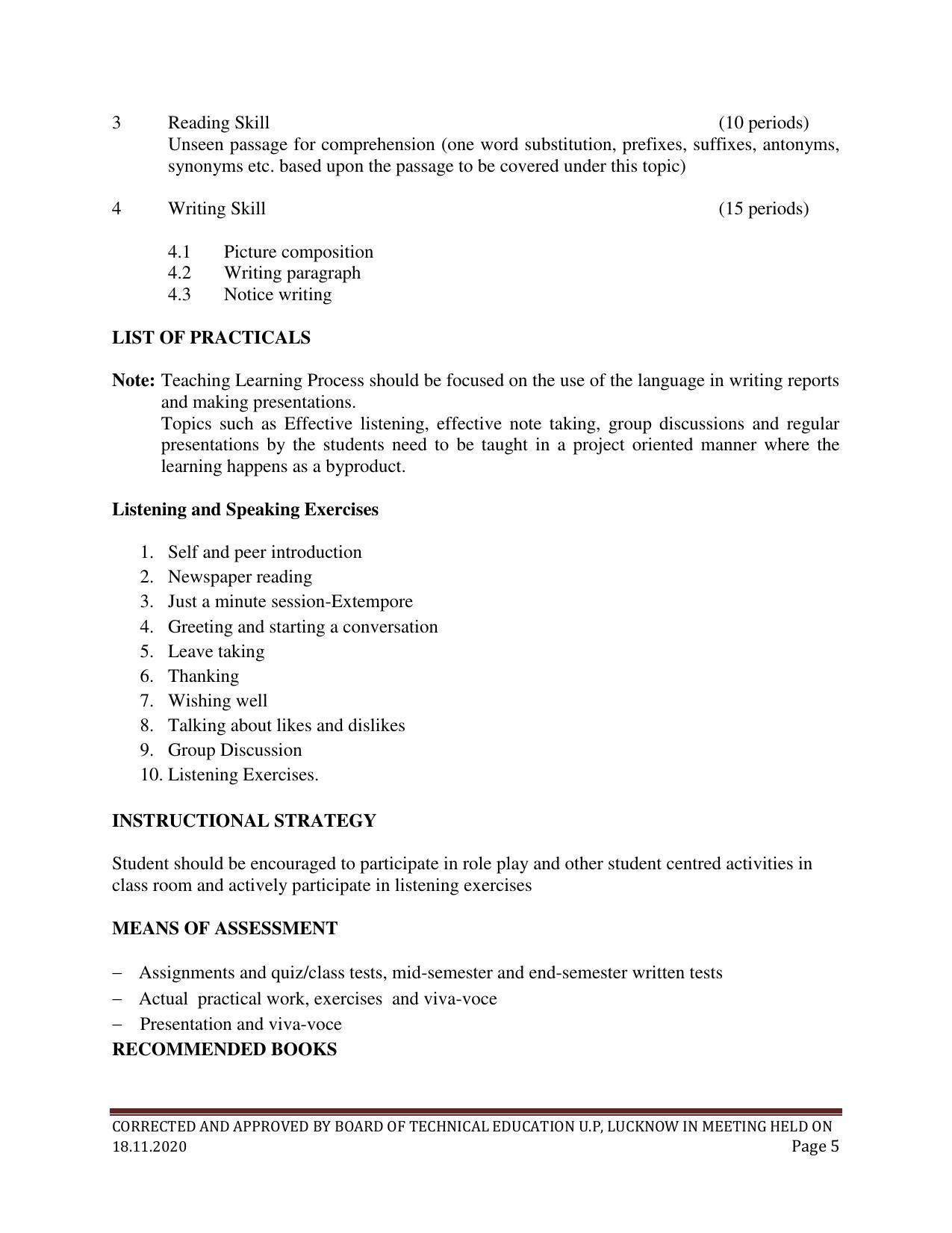 SYLLABUS FOR FIRST SEMESTER SESSION (2020-2021) - SIX SEMESTER DIPLOMA COURSE IN PAINT TECHNOLOGY - Page 5