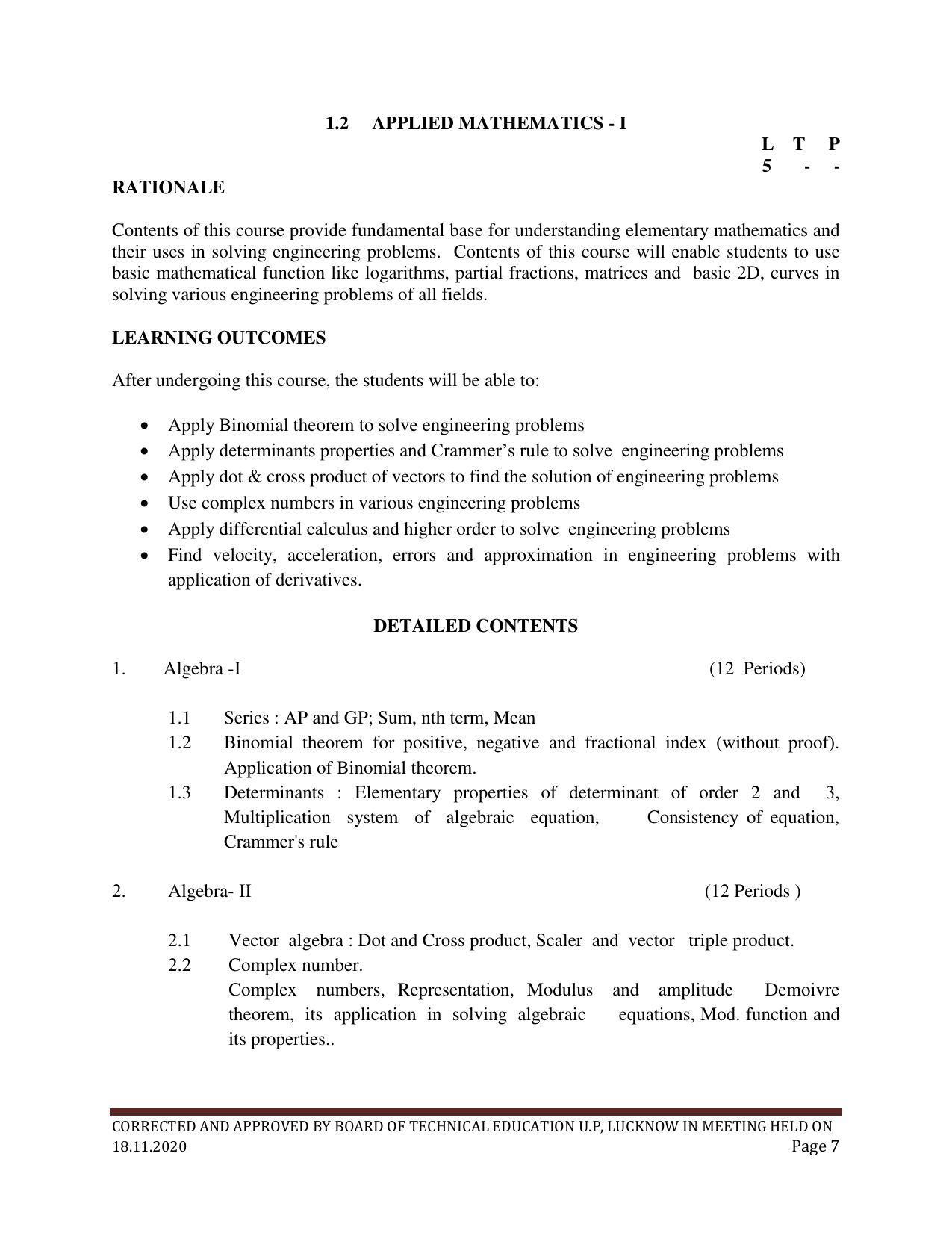 SYLLABUS FOR FIRST SEMESTER SESSION (2020-2021) - SIX SEMESTER DIPLOMA COURSE IN PAINT TECHNOLOGY - Page 7