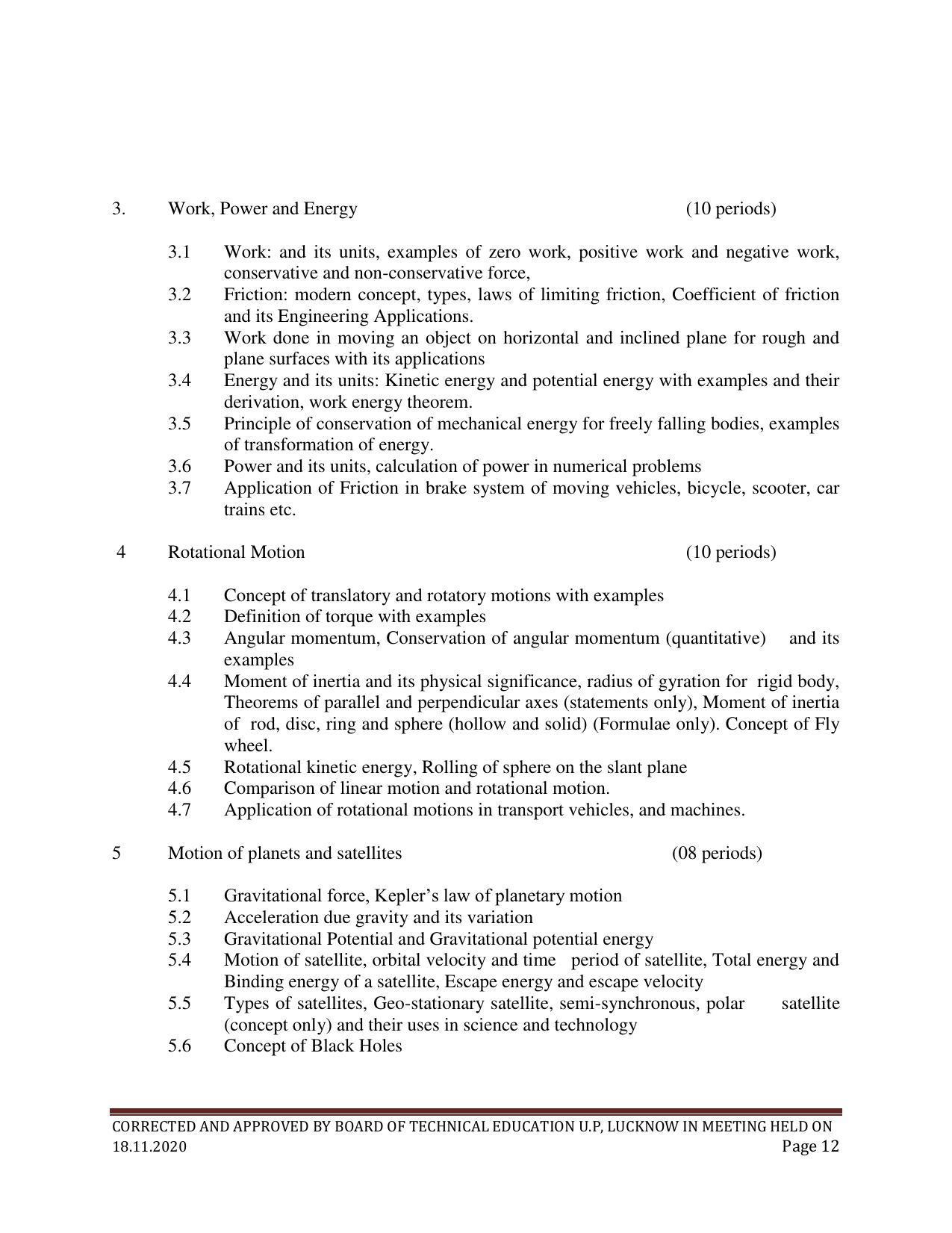 SYLLABUS FOR FIRST SEMESTER SESSION (2020-2021) - SIX SEMESTER DIPLOMA COURSE IN PAINT TECHNOLOGY - Page 12