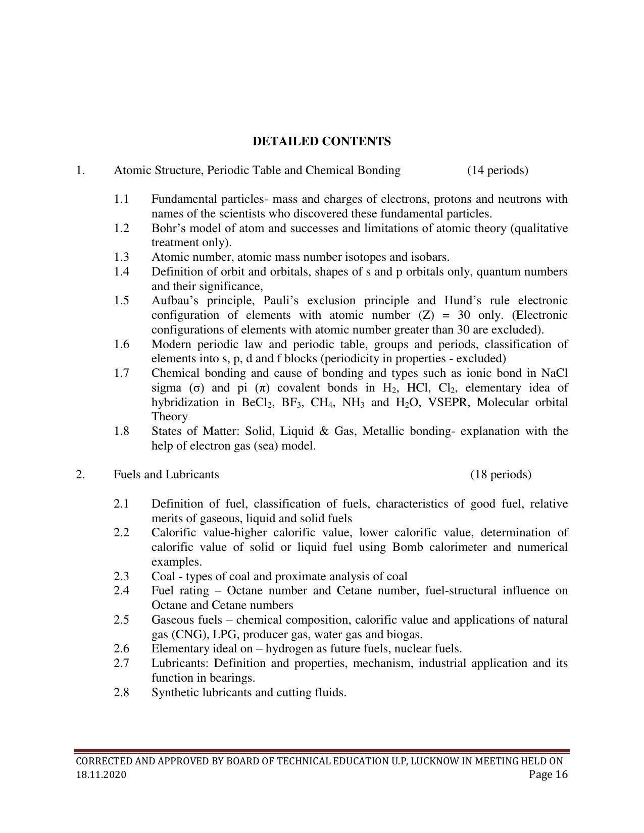 SYLLABUS FOR FIRST SEMESTER SESSION (2020-2021) - SIX SEMESTER DIPLOMA COURSE IN PAINT TECHNOLOGY - Page 16