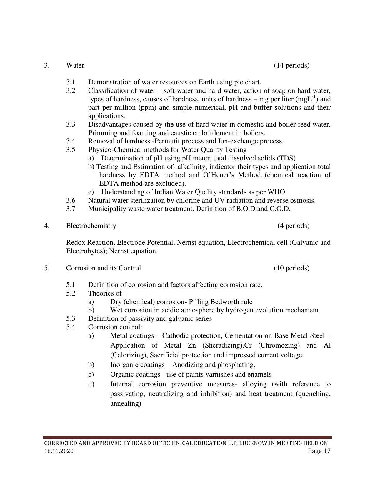 SYLLABUS FOR FIRST SEMESTER SESSION (2020-2021) - SIX SEMESTER DIPLOMA COURSE IN PAINT TECHNOLOGY - Page 17