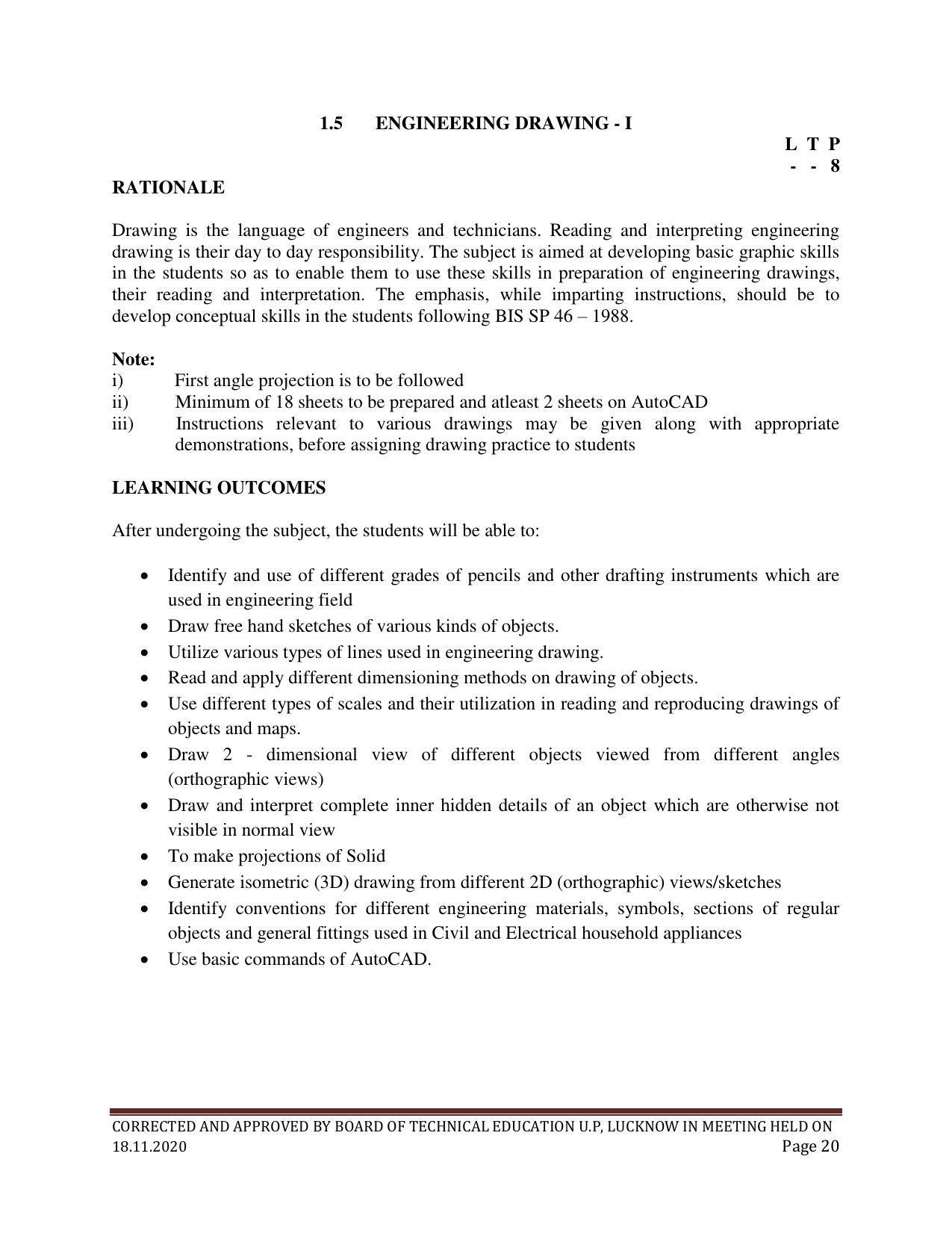 SYLLABUS FOR FIRST SEMESTER SESSION (2020-2021) - SIX SEMESTER DIPLOMA COURSE IN PAINT TECHNOLOGY - Page 20