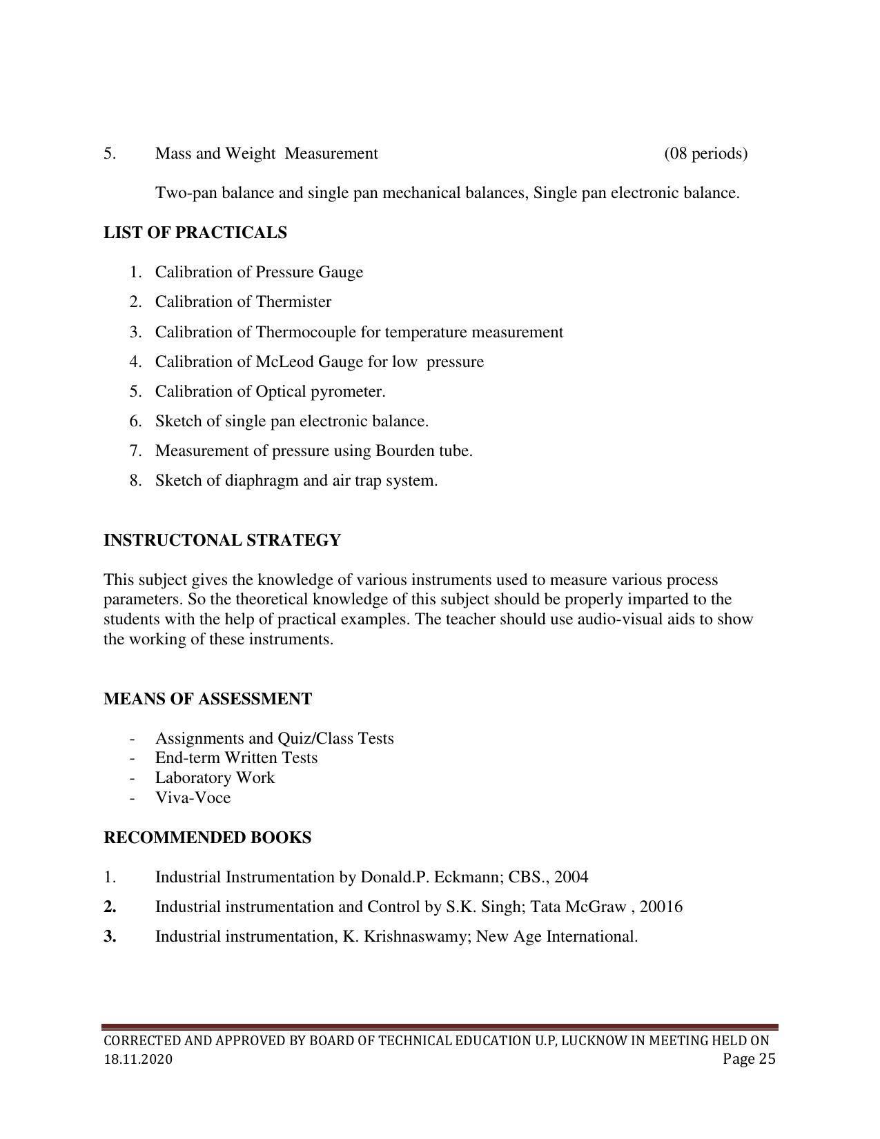 SYLLABUS FOR FIRST SEMESTER SESSION (2020-2021) - SIX SEMESTER DIPLOMA COURSE IN PAINT TECHNOLOGY - Page 25
