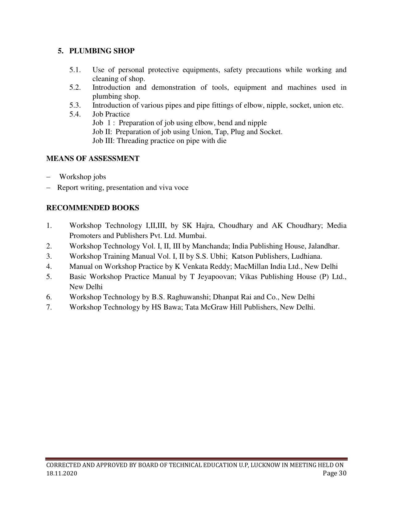 SYLLABUS FOR FIRST SEMESTER SESSION (2020-2021) - SIX SEMESTER DIPLOMA COURSE IN PAINT TECHNOLOGY - Page 30