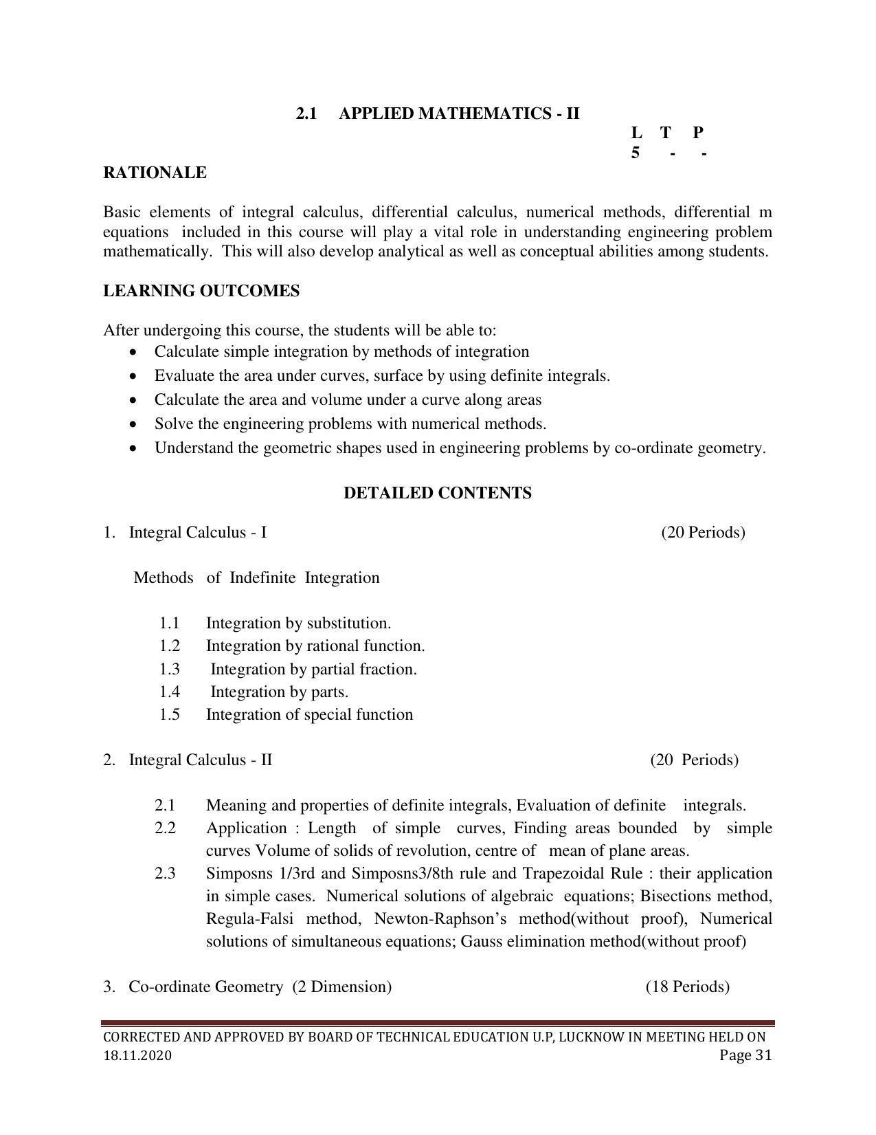SYLLABUS FOR FIRST SEMESTER SESSION (2020-2021) - SIX SEMESTER DIPLOMA COURSE IN PAINT TECHNOLOGY - Page 31