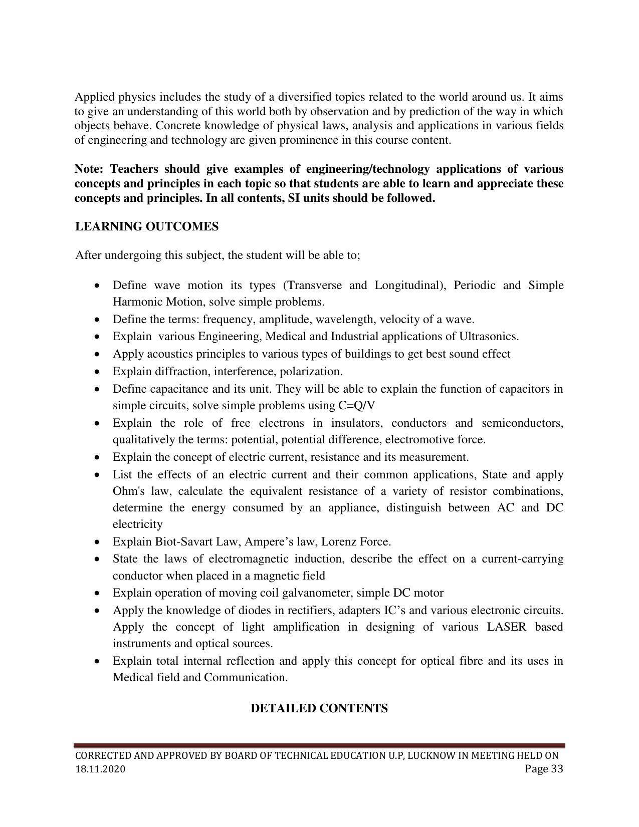 SYLLABUS FOR FIRST SEMESTER SESSION (2020-2021) - SIX SEMESTER DIPLOMA COURSE IN PAINT TECHNOLOGY - Page 33