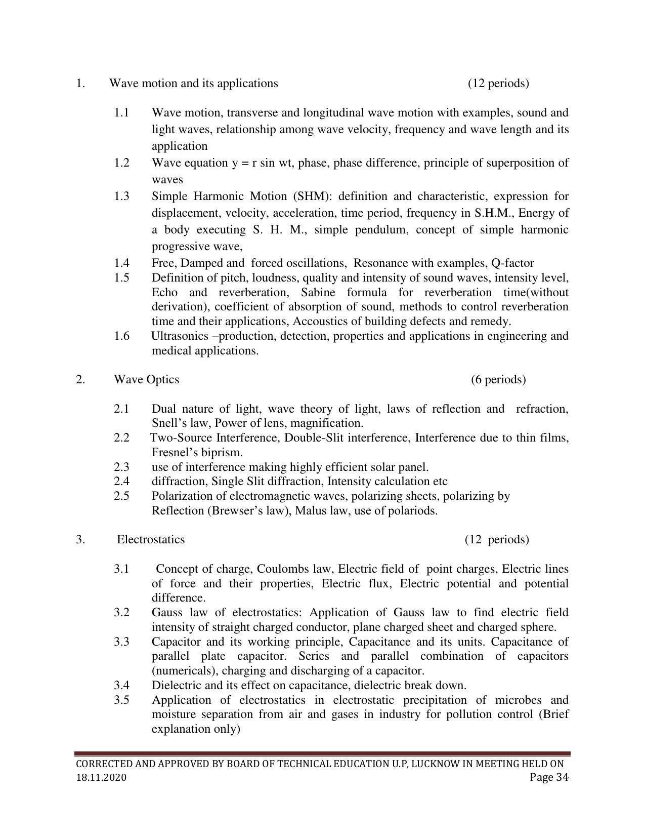 SYLLABUS FOR FIRST SEMESTER SESSION (2020-2021) - SIX SEMESTER DIPLOMA COURSE IN PAINT TECHNOLOGY - Page 34