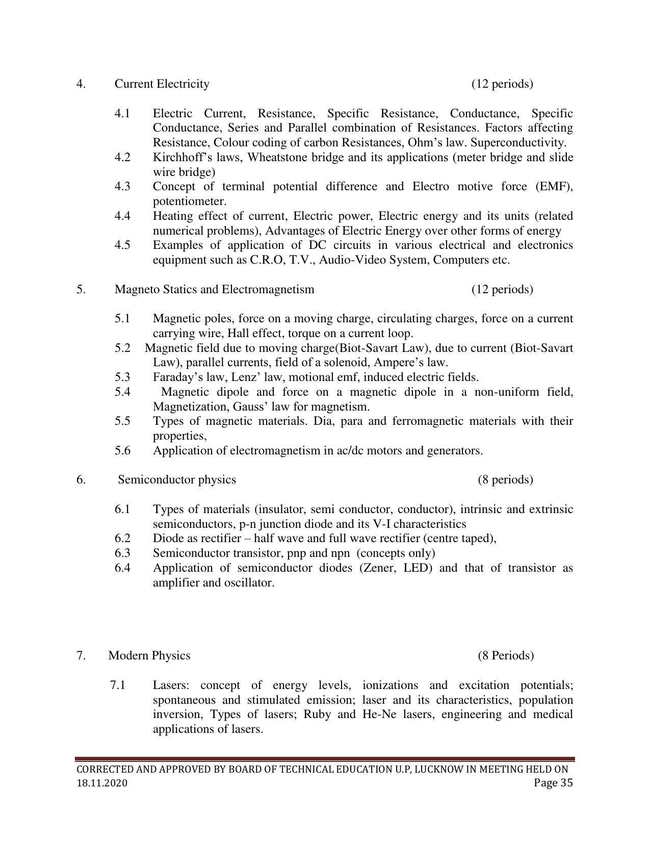 SYLLABUS FOR FIRST SEMESTER SESSION (2020-2021) - SIX SEMESTER DIPLOMA COURSE IN PAINT TECHNOLOGY - Page 35