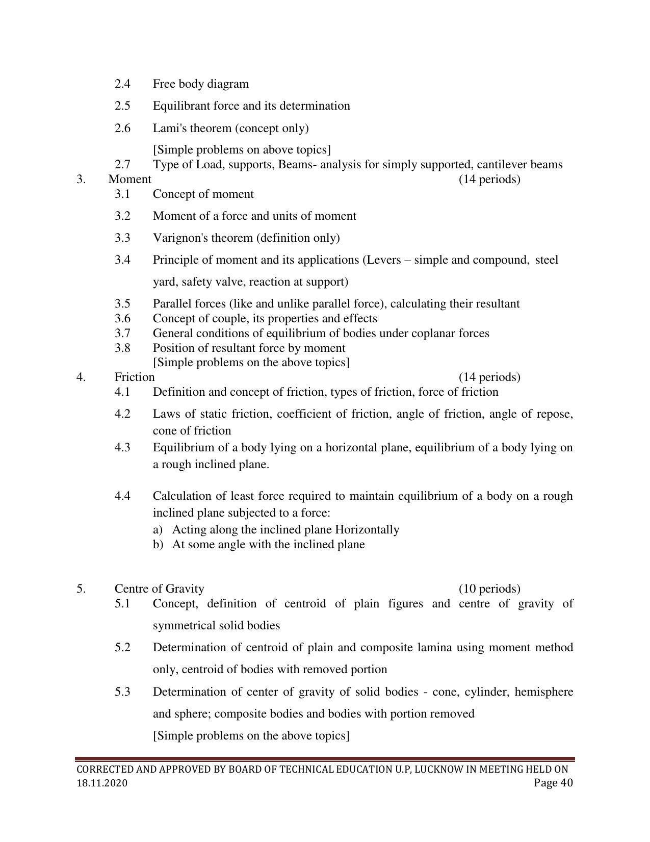 SYLLABUS FOR FIRST SEMESTER SESSION (2020-2021) - SIX SEMESTER DIPLOMA COURSE IN PAINT TECHNOLOGY - Page 40