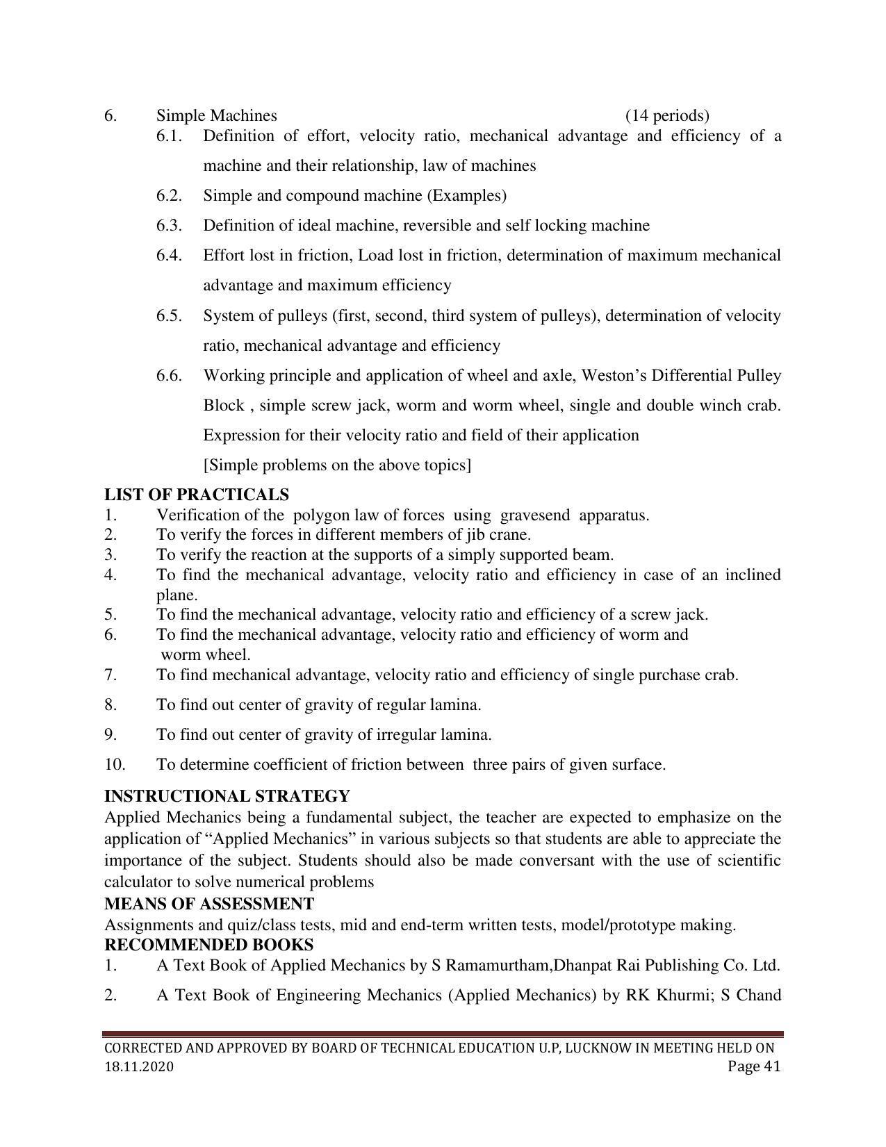 SYLLABUS FOR FIRST SEMESTER SESSION (2020-2021) - SIX SEMESTER DIPLOMA COURSE IN PAINT TECHNOLOGY - Page 41