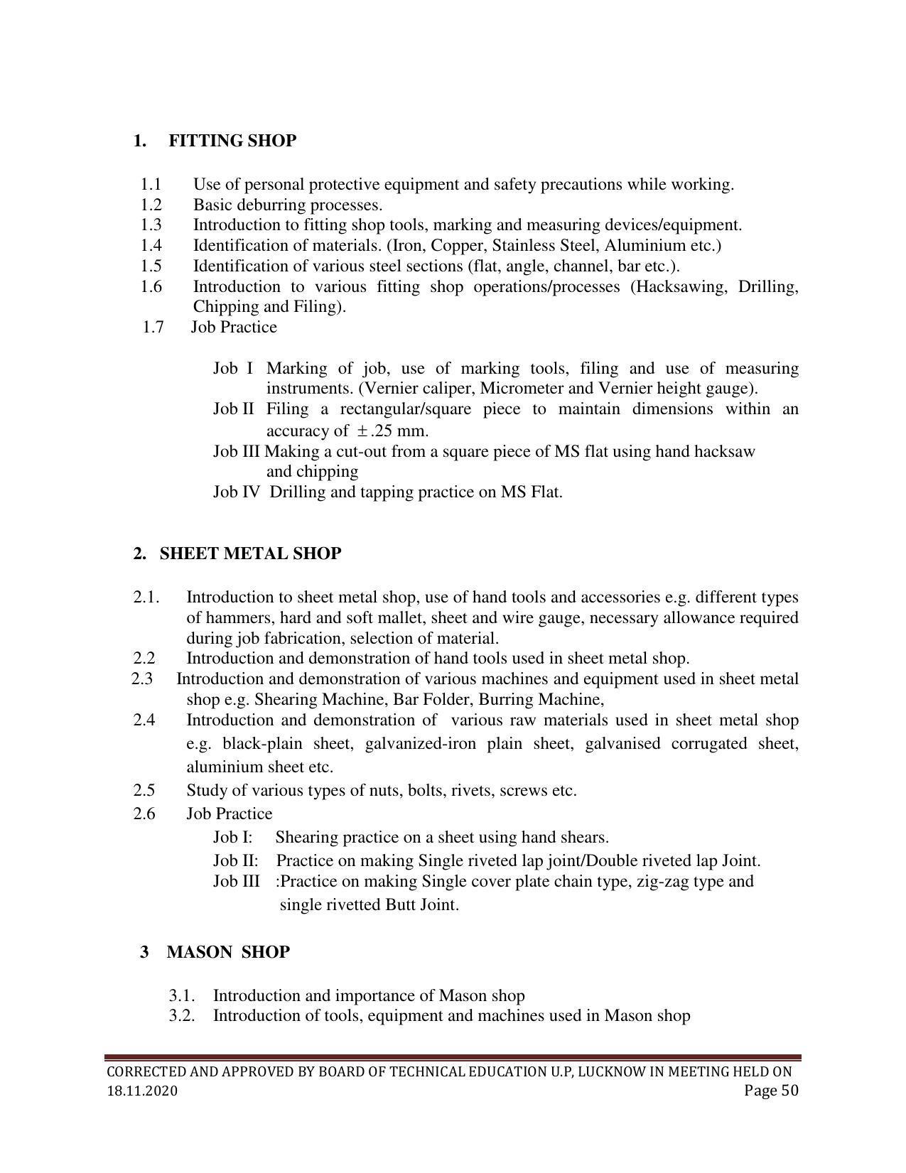 SYLLABUS FOR FIRST SEMESTER SESSION (2020-2021) - SIX SEMESTER DIPLOMA COURSE IN PAINT TECHNOLOGY - Page 50