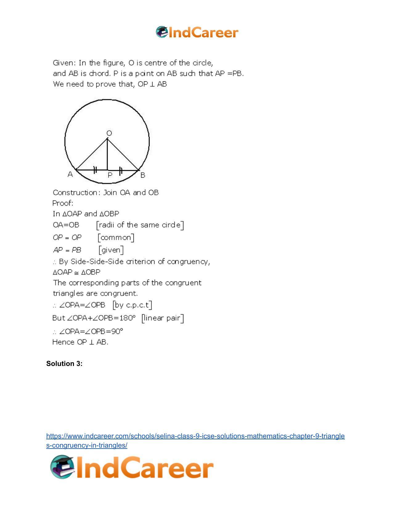 Selina Class 9 ICSE Solutions Mathematics : Chapter 9- Triangles [Congruency in Triangles] - Page 7