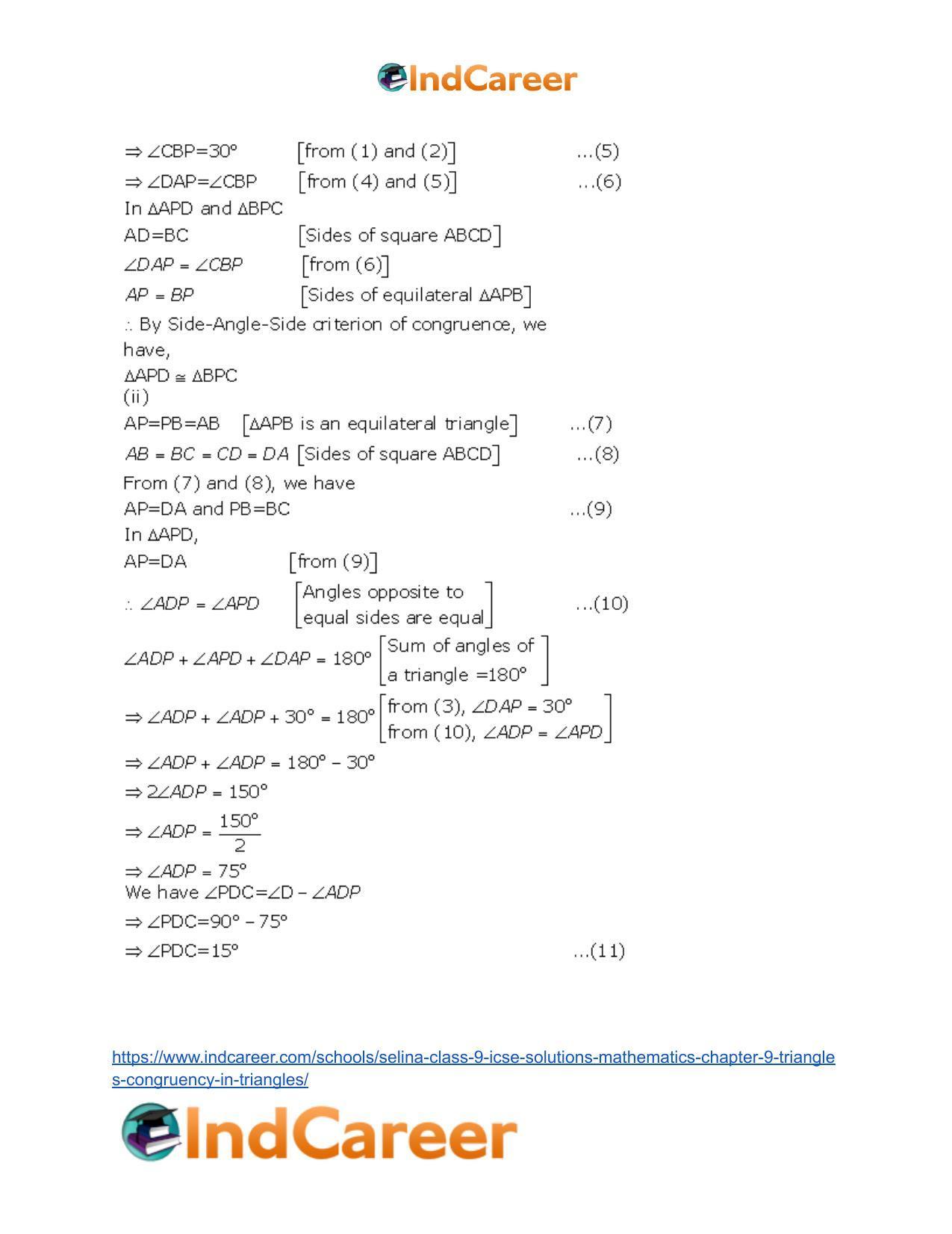 Selina Class 9 ICSE Solutions Mathematics : Chapter 9- Triangles [Congruency in Triangles] - Page 25
