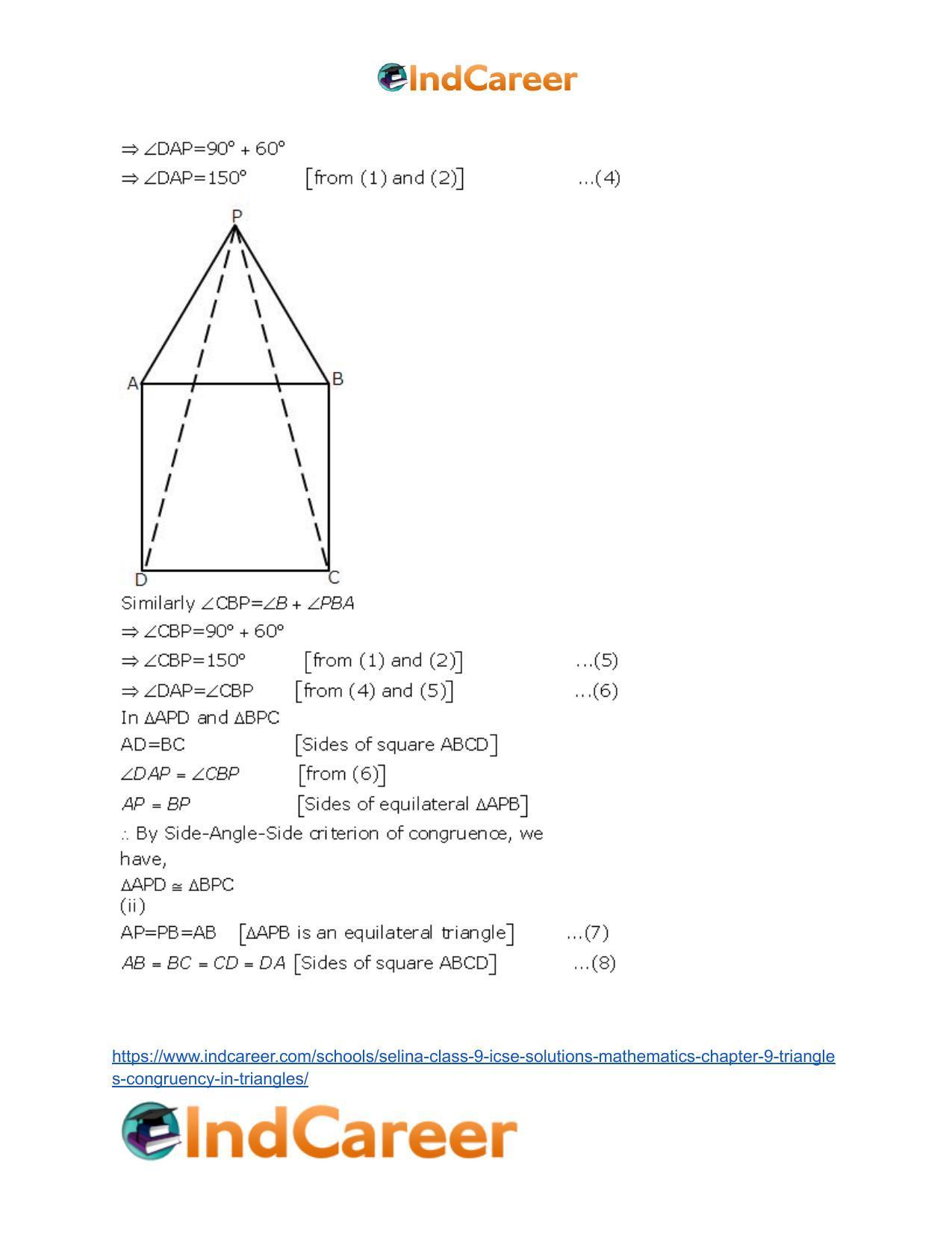 Selina Class 9 ICSE Solutions Mathematics : Chapter 9- Triangles [Congruency in Triangles] - Page 27