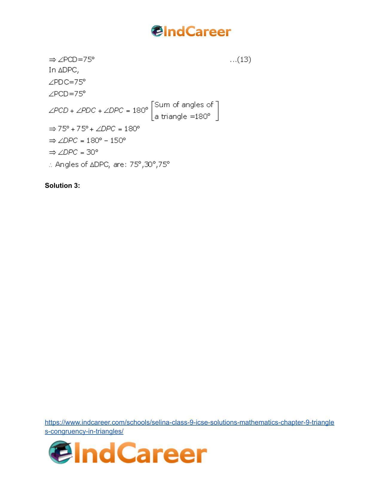 Selina Class 9 ICSE Solutions Mathematics : Chapter 9- Triangles [Congruency in Triangles] - Page 29