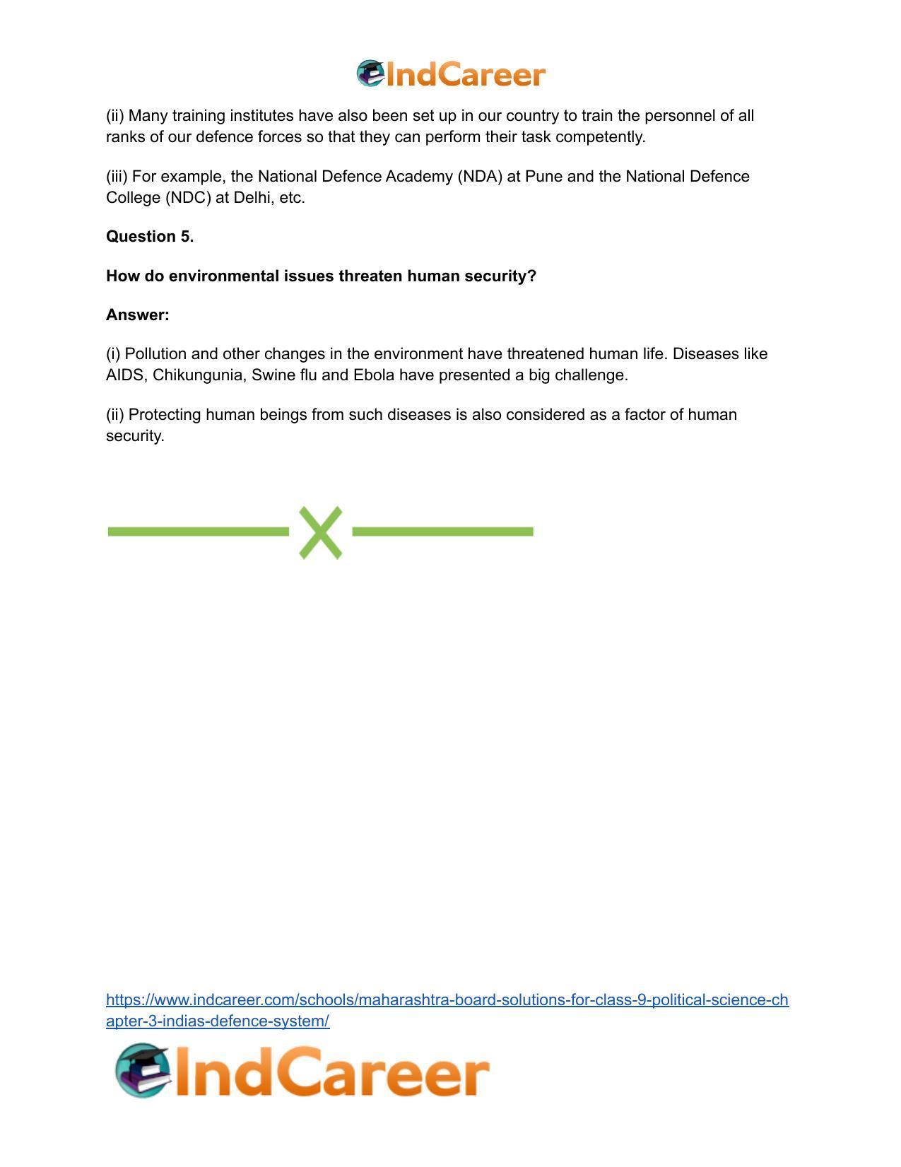 Maharashtra Board Solutions for Class 9- Political Science: Chapter 3- India’s Defence System - Page 15