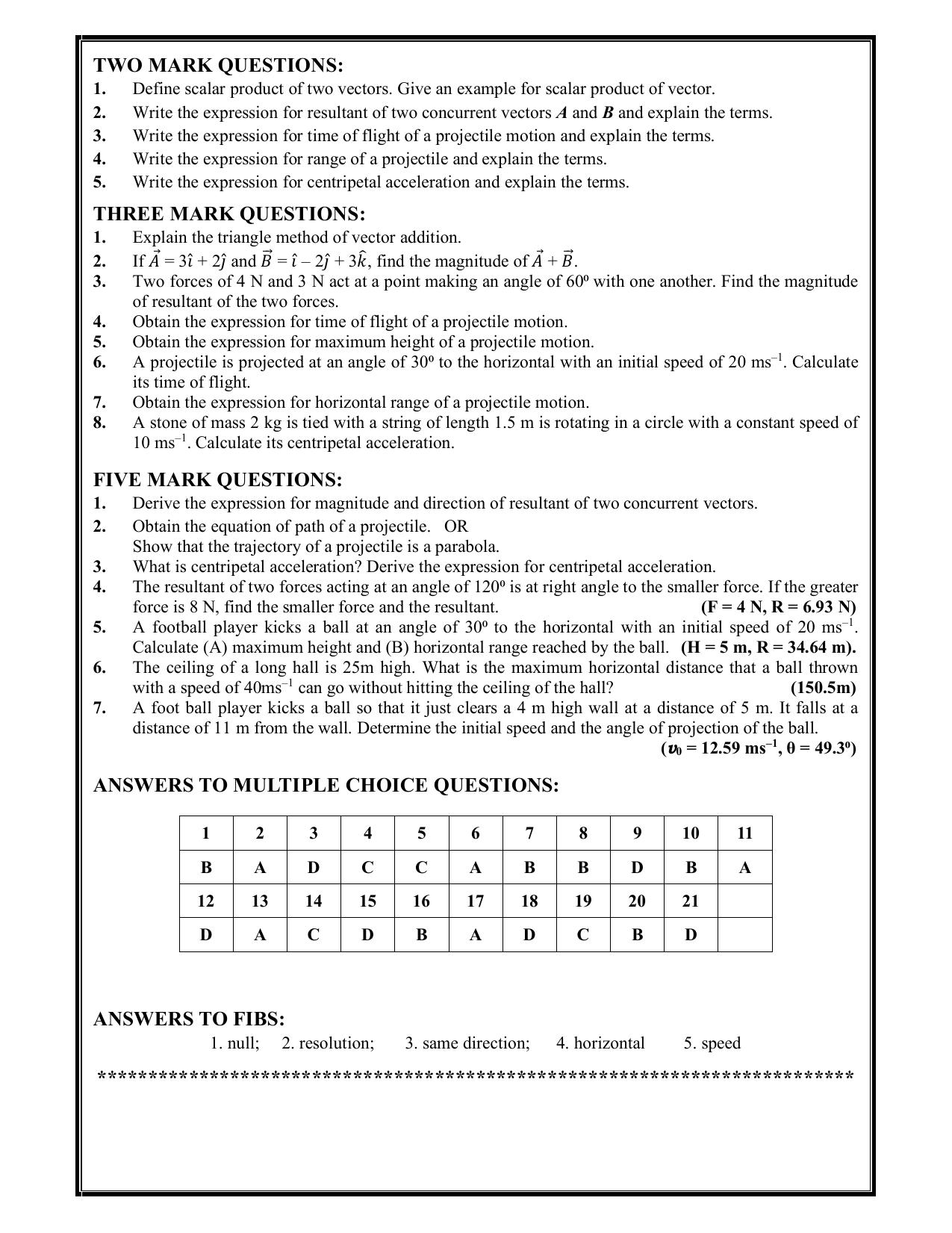 Karnataka 1st PUC Question Bank 2025 - Physics - Page 10