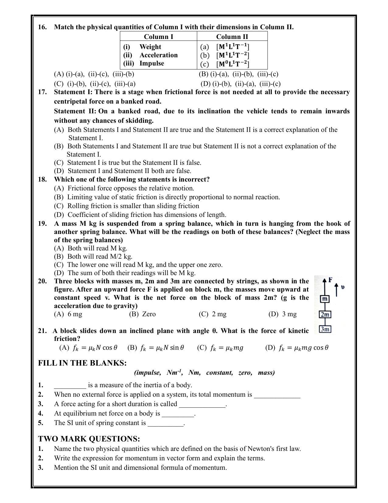 Karnataka 1st PUC Question Bank 2025 - Physics - Page 12