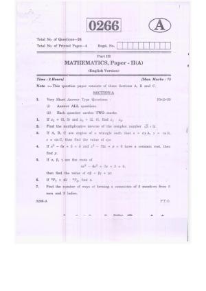 TS Inter 2nd Year Mathematics IIA Model Paper 2023 (PDF)