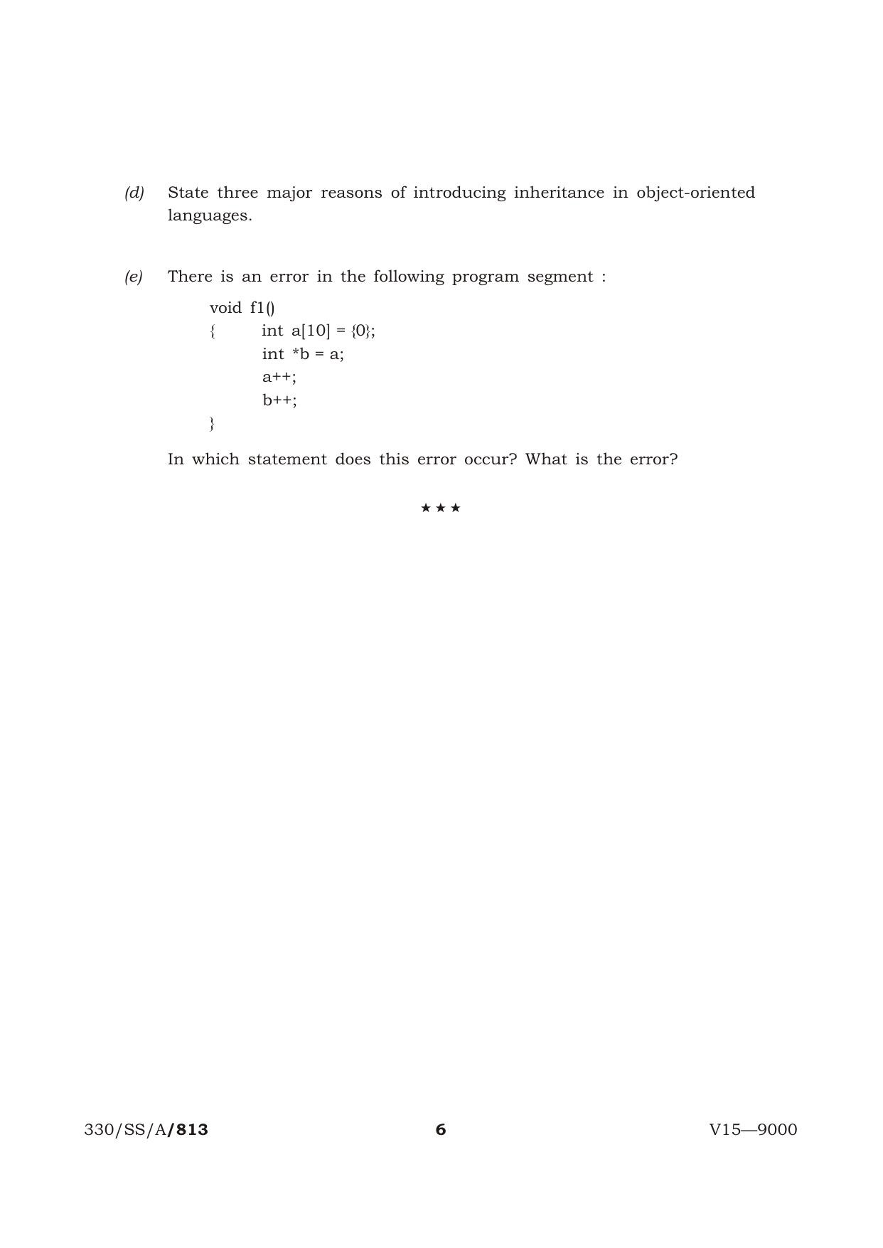 NIOS April 2015 Class 12 Computer Science Question Paper - Page 6