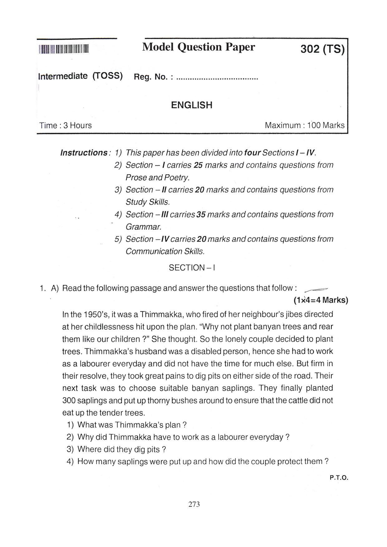 TS SCERT Inter 1st Year English Path 1 (English Medium) Text Book - Page 278