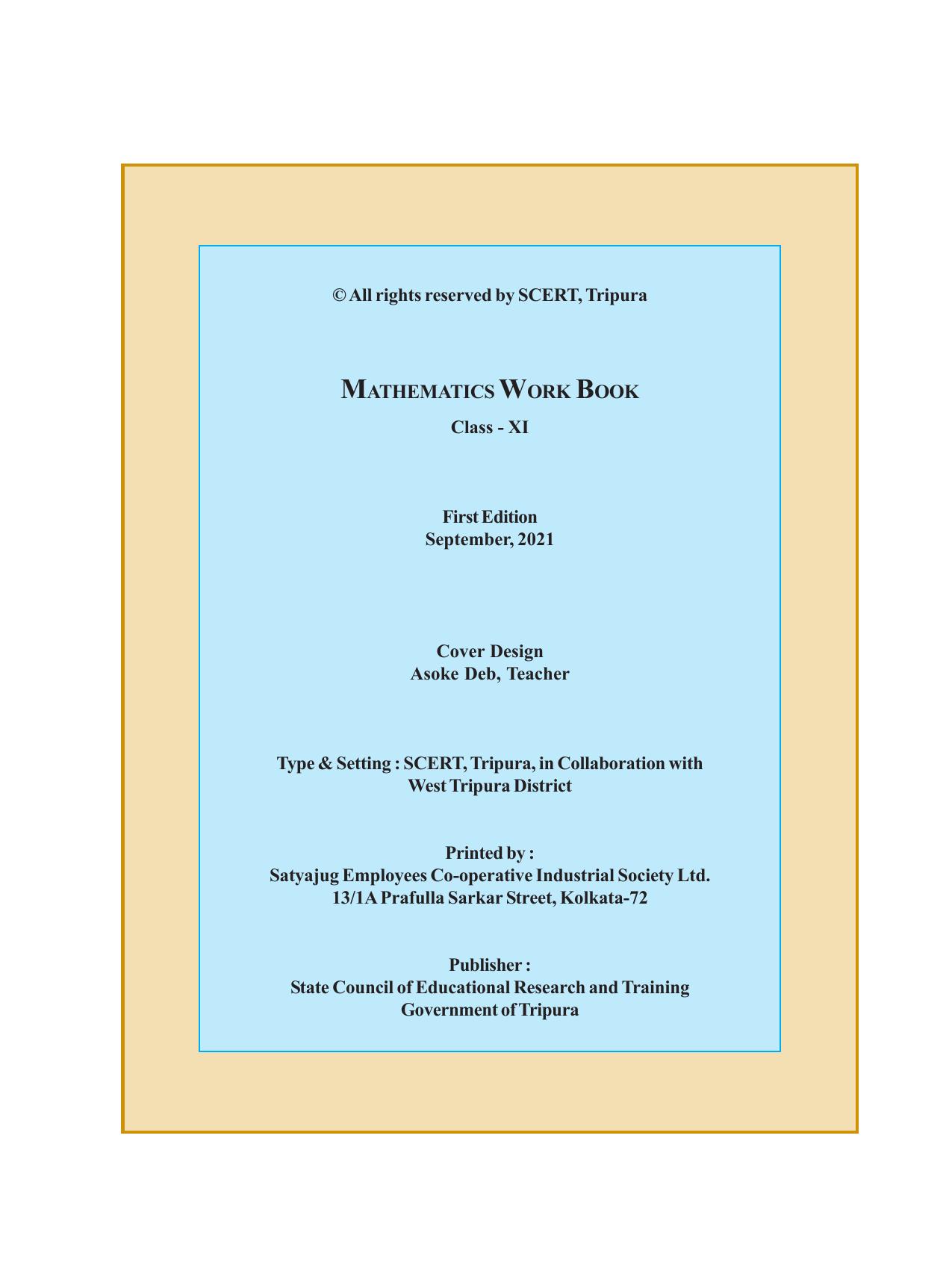 Tripura Board Class 11 Mathematics English Version Workbooks - Page 2