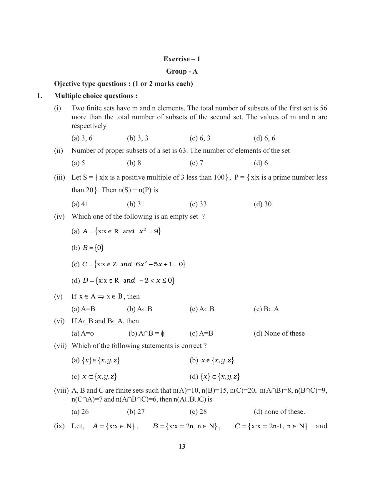 Tripura Board Class 11 Mathematics English Version Workbooks - Page 13