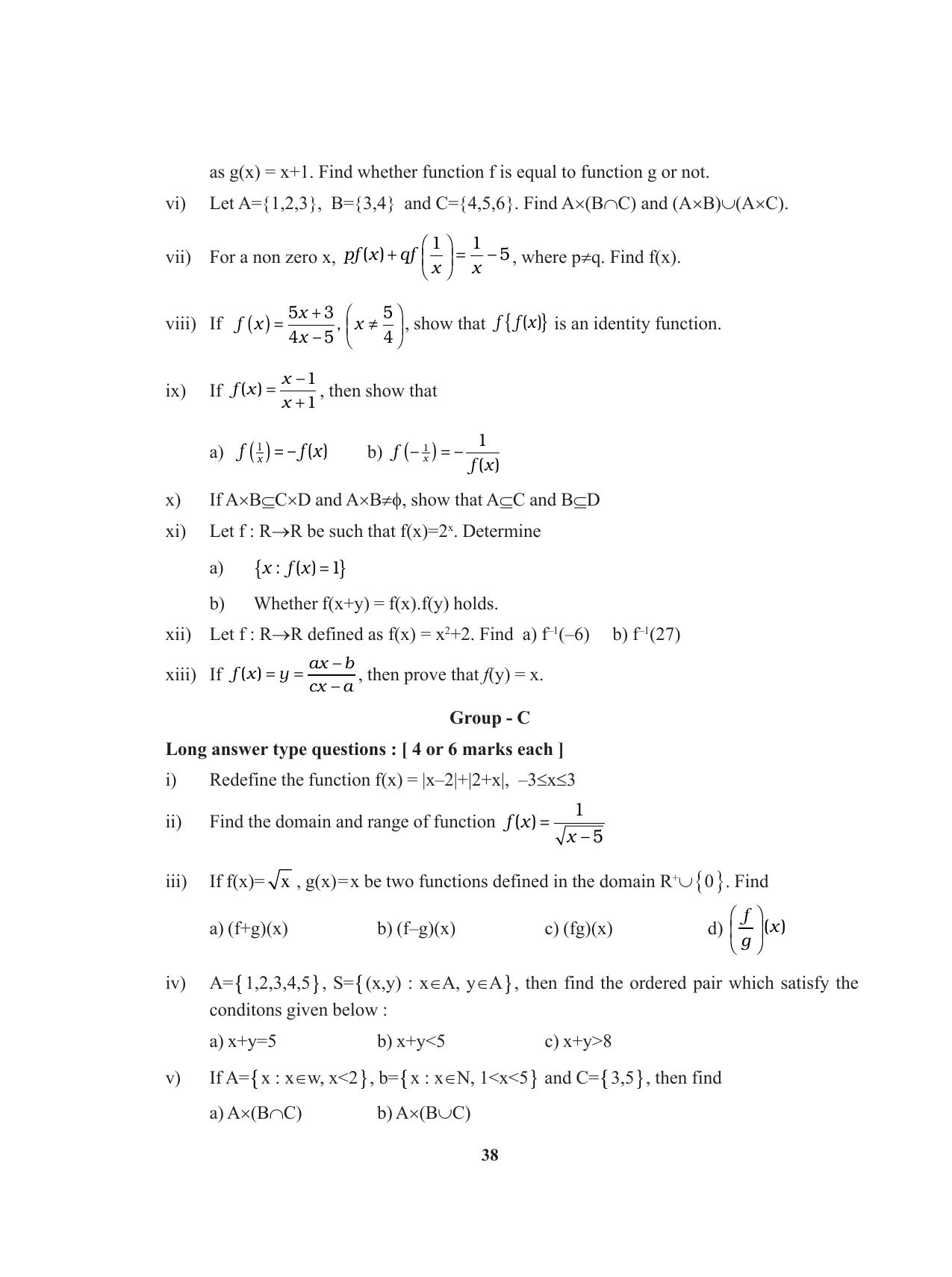 Tripura Board Class 11 Mathematics English Version Workbooks - Page 38