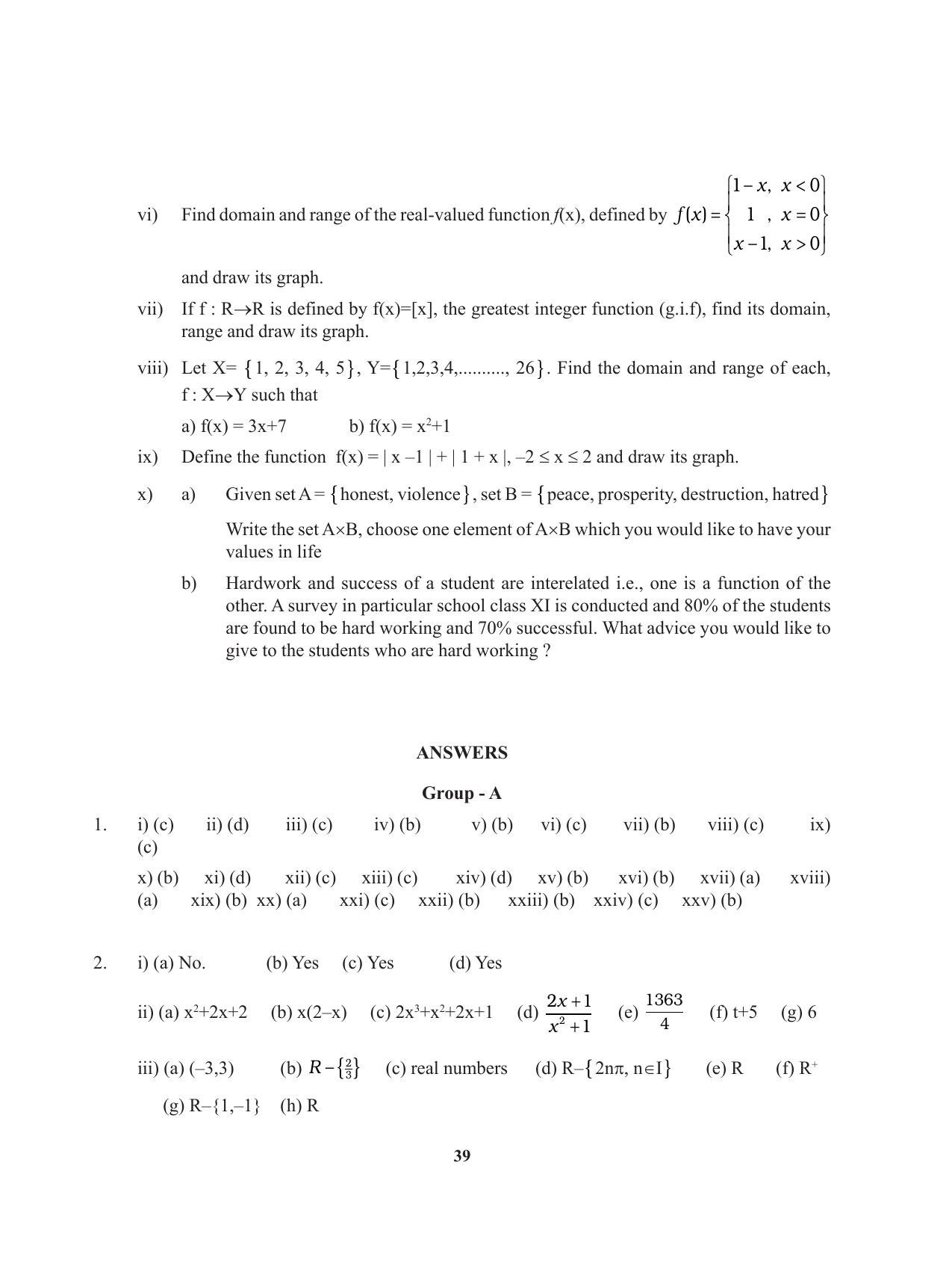 Tripura Board Class 11 Mathematics English Version Workbooks - Page 39