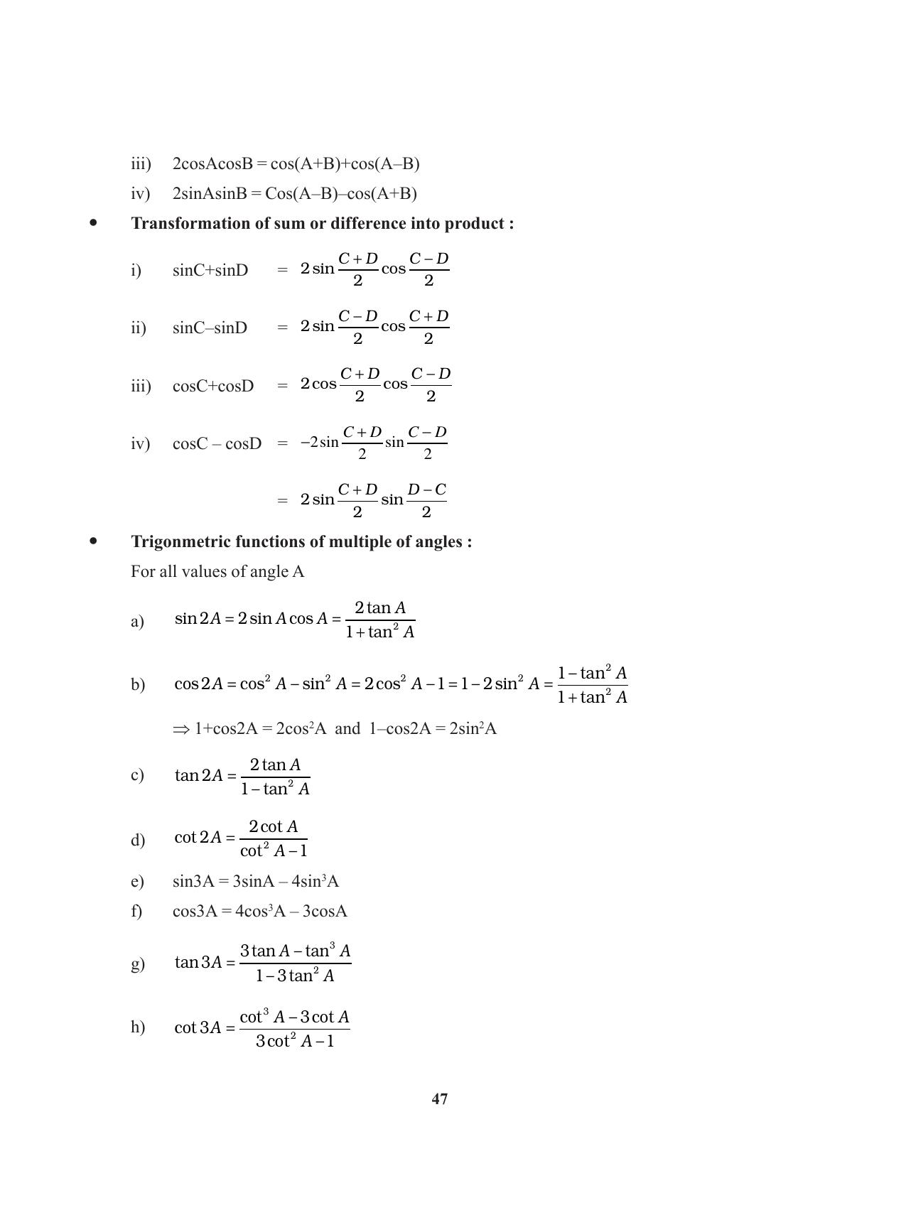 Tripura Board Class 11 Mathematics English Version Workbooks - Page 47